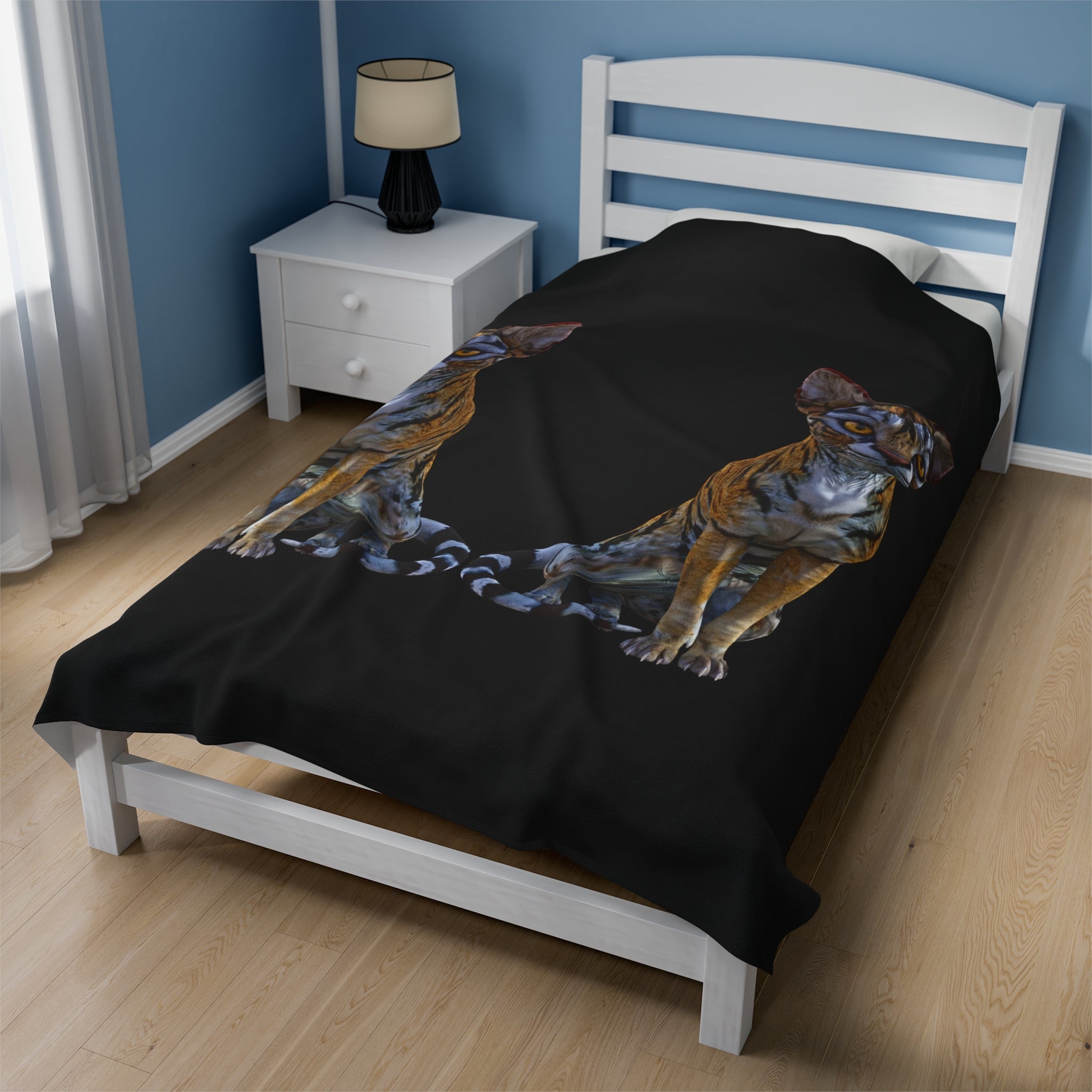 Tiger Sphynx Cats DOUBLE DUTY Velveteen Plush Blanket