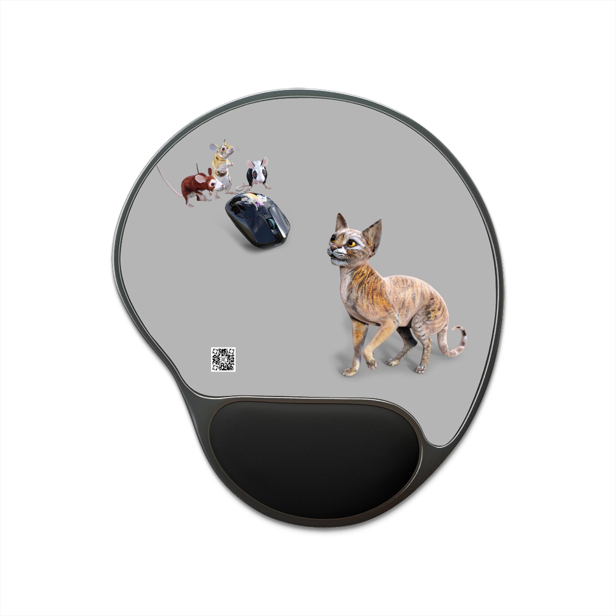 Tiger Sphynx Cat 3 MICE ~ Mouse Pad With Wrist Rest