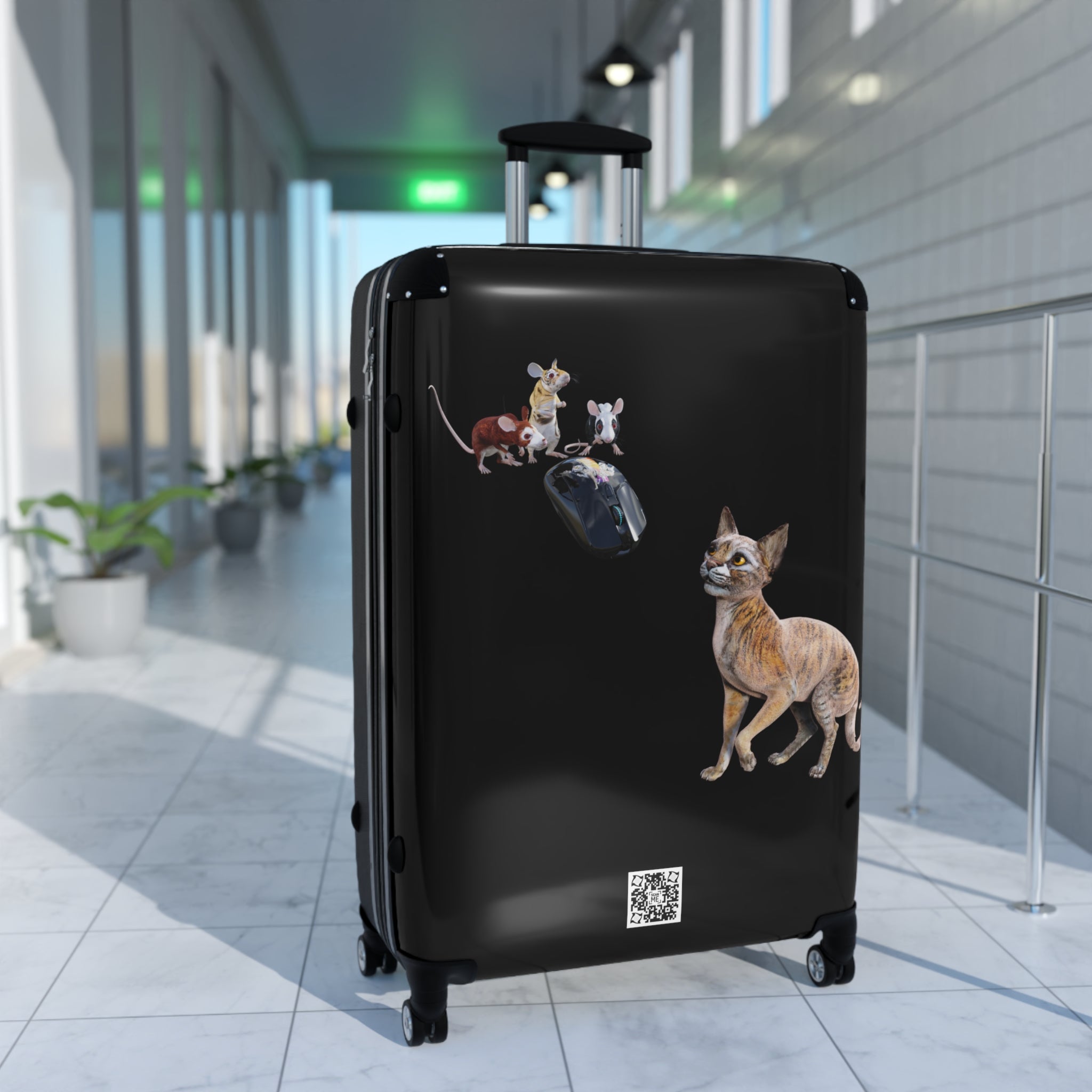 Tiger Sphynx Cat 3 MICE~ Suitcase in 3 sizes