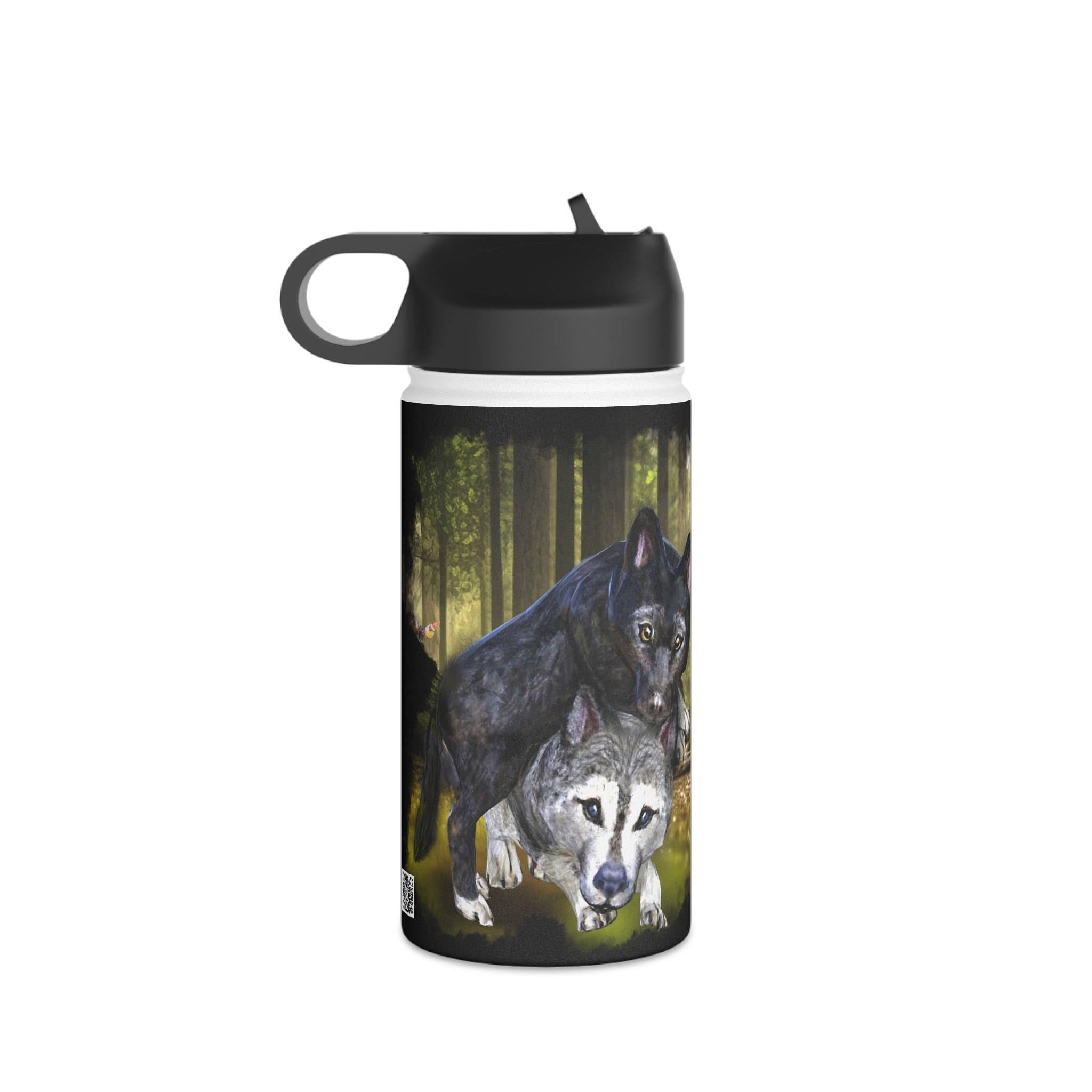 Anihowls™ ~ WOLF PUP TRIO Stainless Steel Water Bottle, Standard Lid
