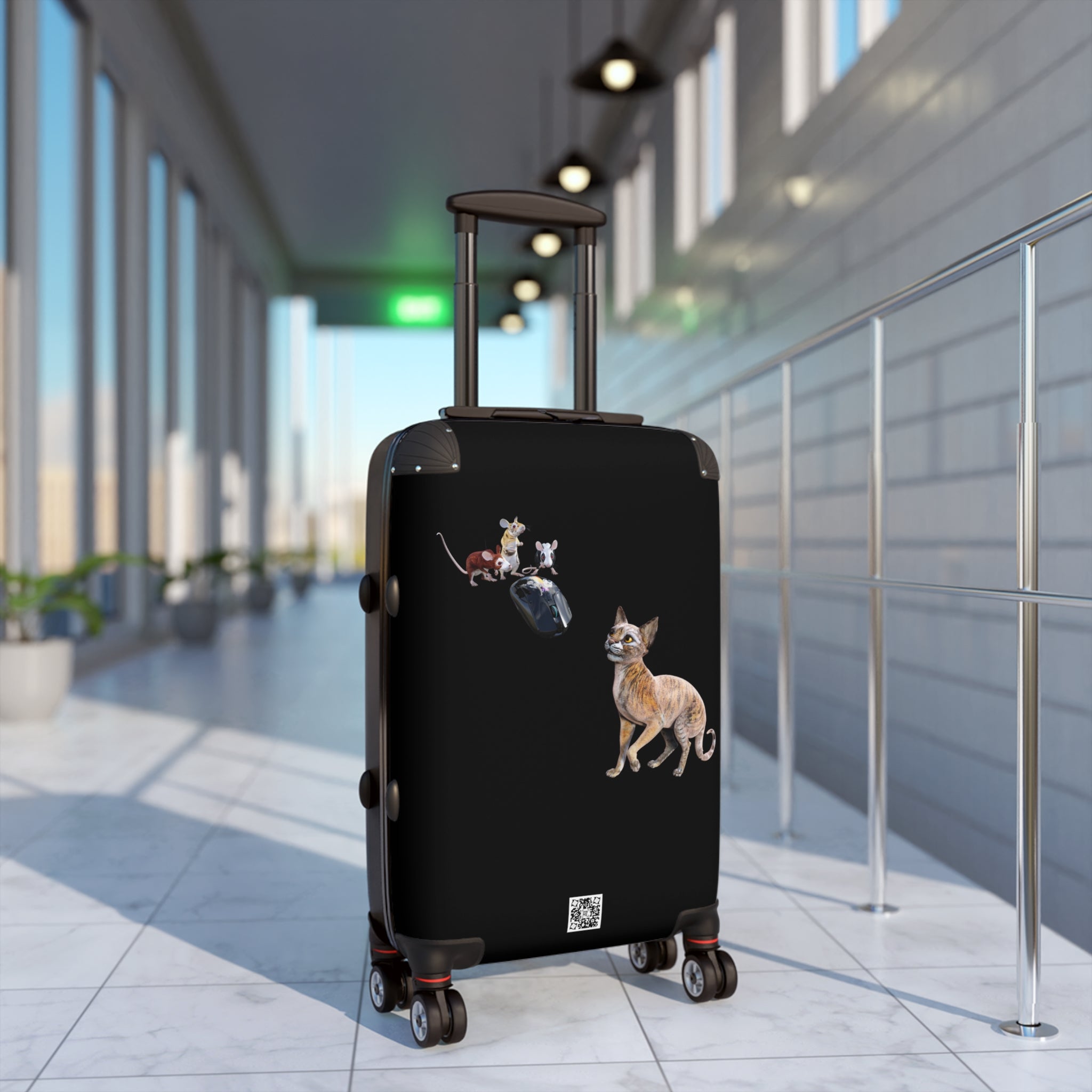 Tiger Sphynx Cat 3 MICE~ Suitcase in 3 sizes