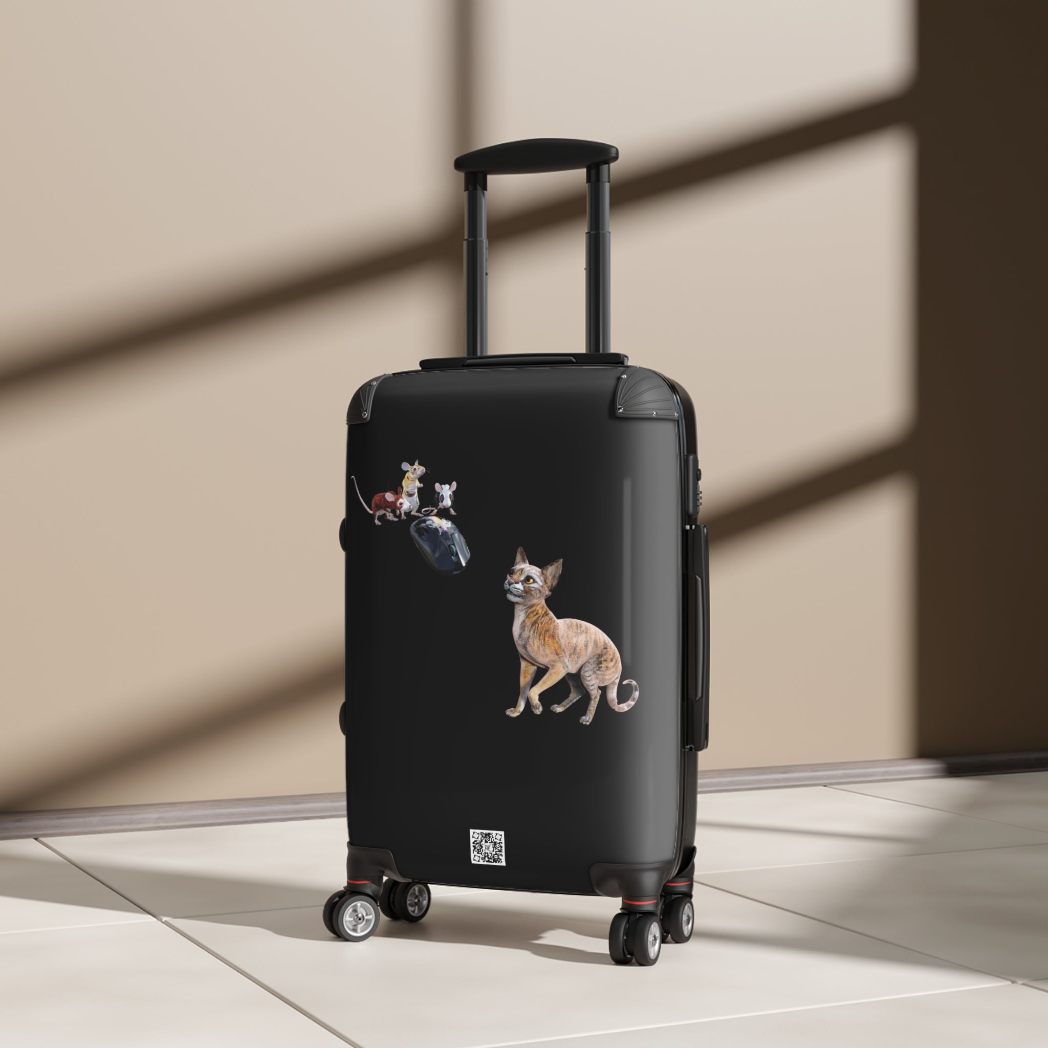 Tiger Sphynx Cat 3 MICE~ Suitcase in 3 sizes