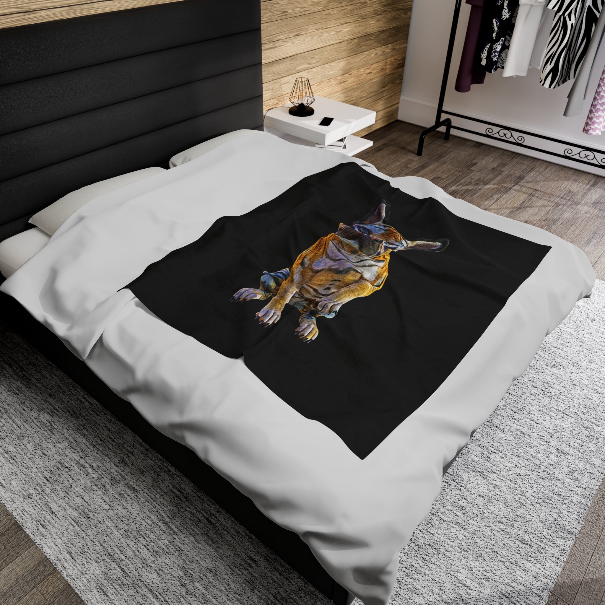 Tiger Frenchie (French Bulldog) ~ BE MY FRIEND Velveteen Plush Blanket