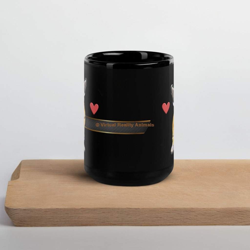French Bulldog Art (Tiger Frenchie) - Black Glossy Mug