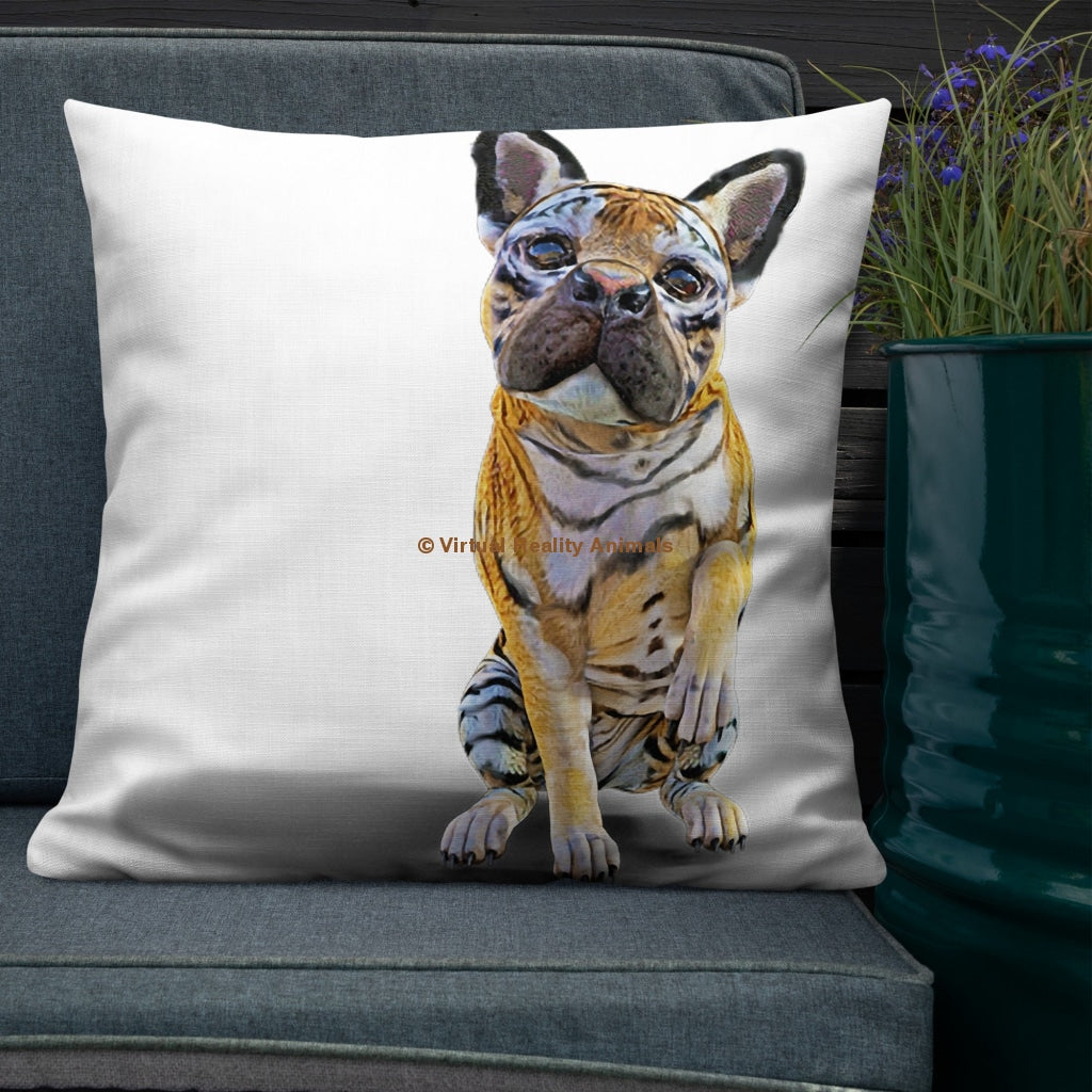French Bulldog Decor (Tiger Frenchie) - Premium Designer Throw Pillows