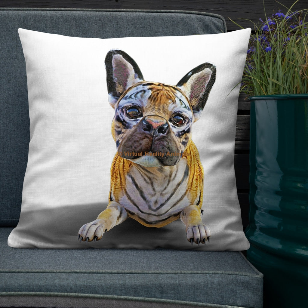 French Bulldog Decor (Tiger Frenchie) - Premium Designer Throw Pillows