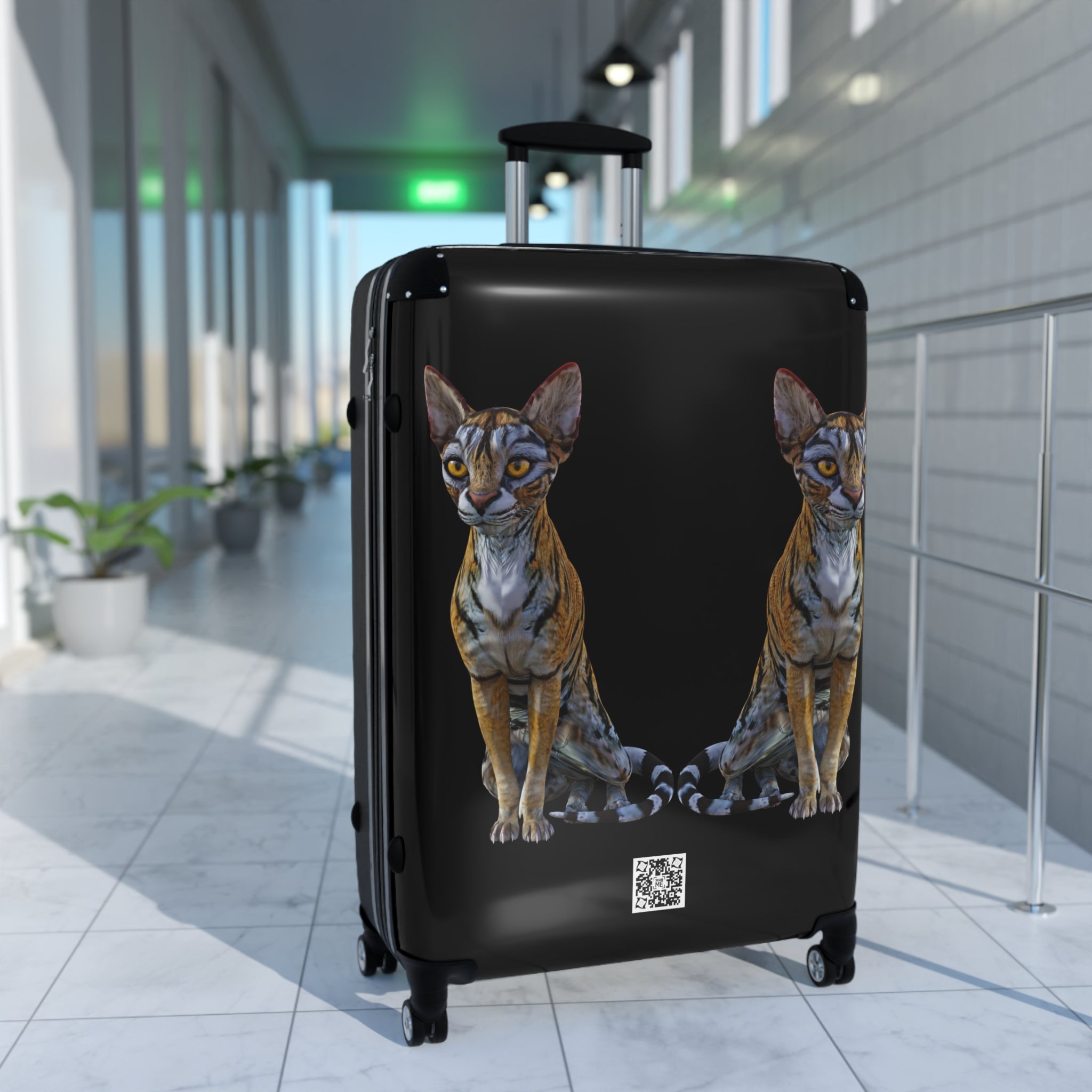 Tiger Sphynx Cats DOUBLE DUTY Black Suitcase in 3 sizes