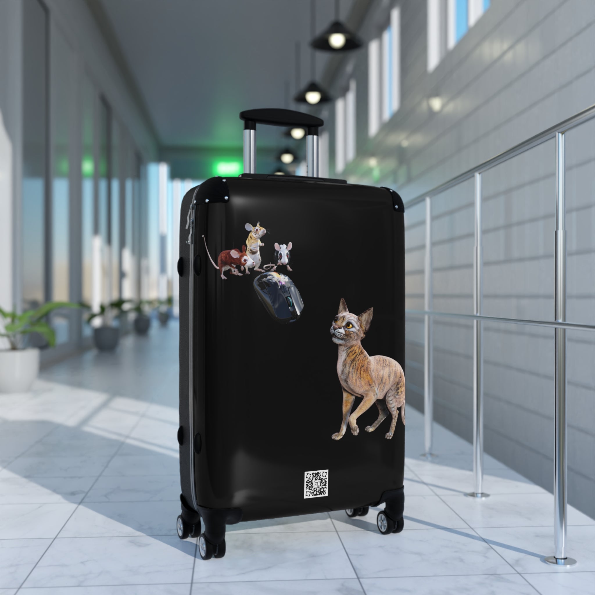Tiger Sphynx Cat 3 MICE~ Suitcase in 3 sizes