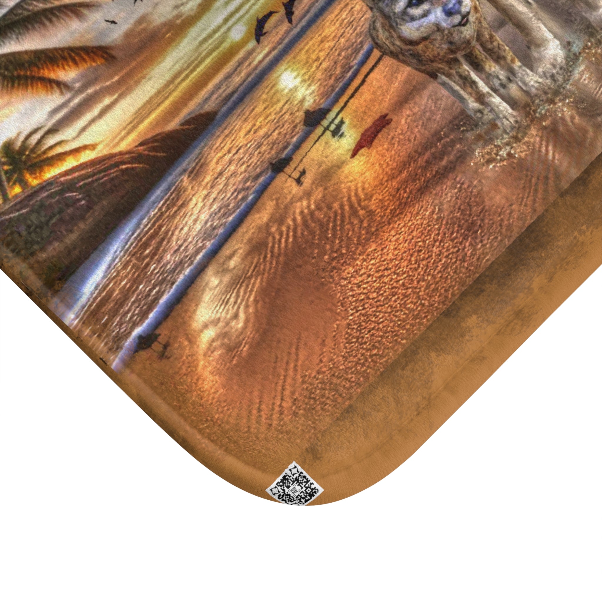 Anihowls™ ~ WOLVES ON THE BEACH Bath Mat