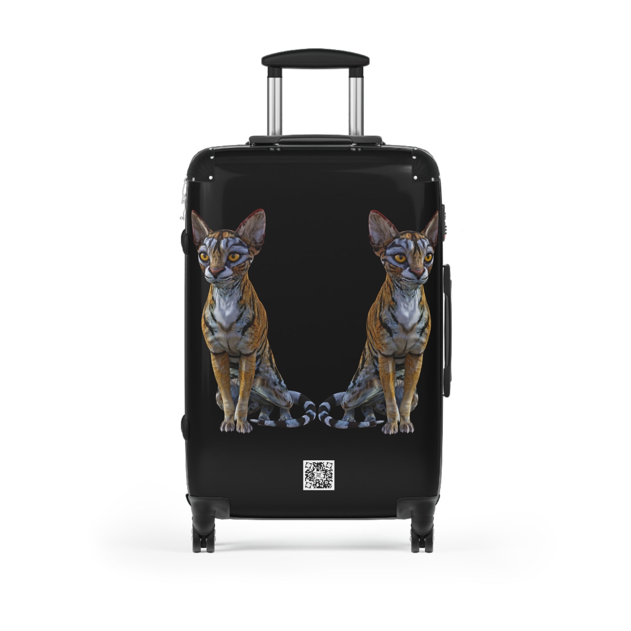 Tiger Sphynx Cats DOUBLE DUTY Black Suitcase in 3 sizes