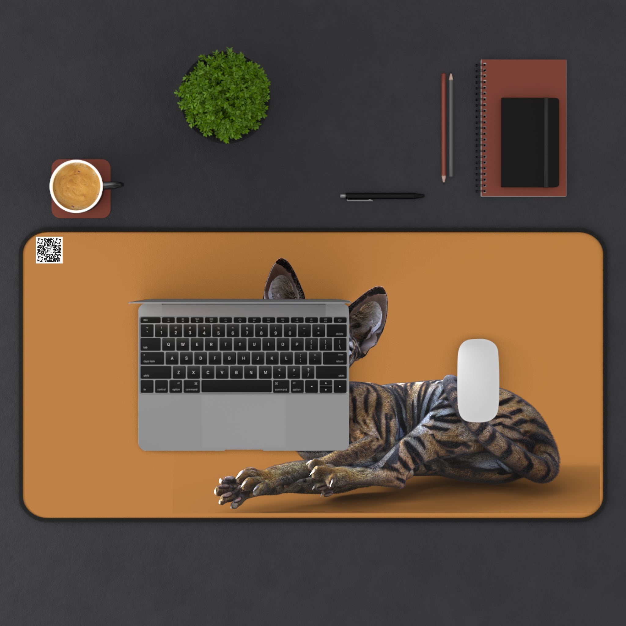 Tiger Sphynx Cat LOOKING AT YOU ~ Desk Mat