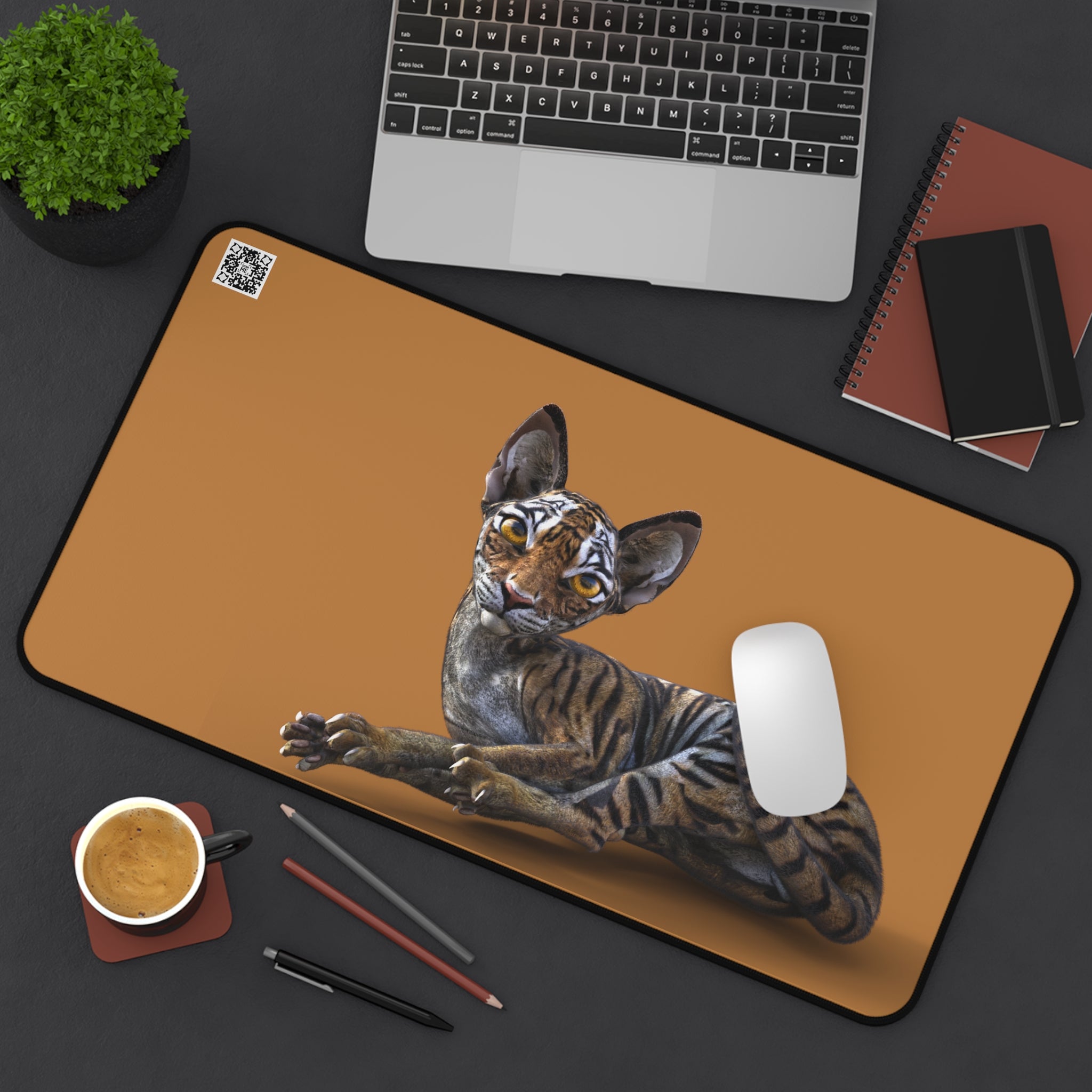 Tiger Sphynx Cat LOOKING AT YOU ~ Desk Mat