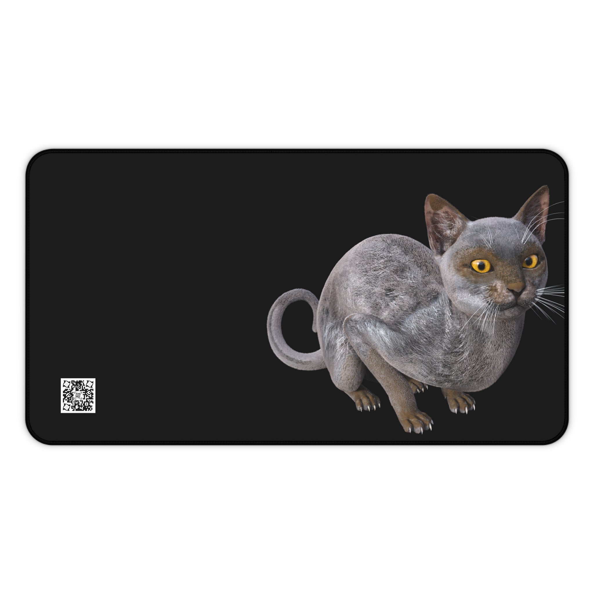Werewolf Cat LOOKING AT YOU Desk Mat