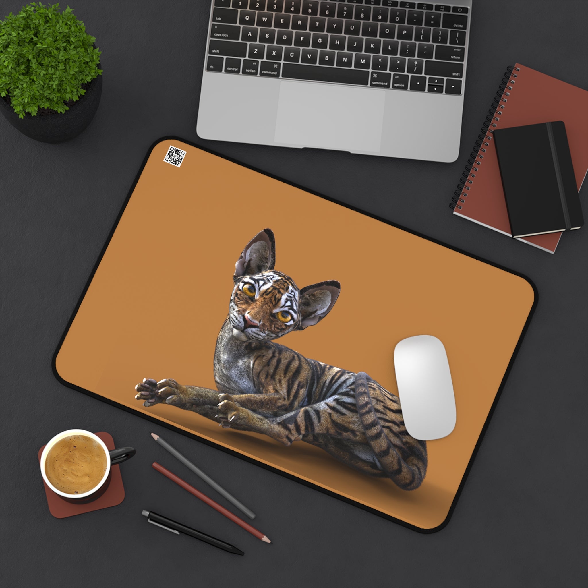 Tiger Sphynx Cat LOOKING AT YOU ~ Desk Mat