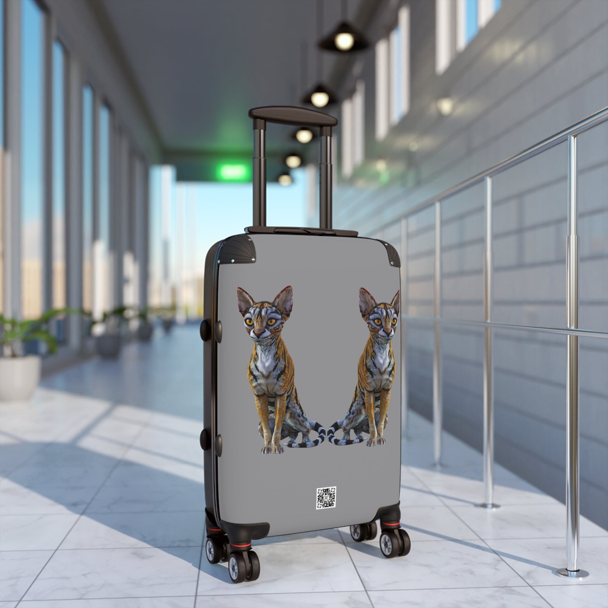 Tiger Sphynx Cats DOUBLE DUTY ~ GREY Suitcase, 3 sizes