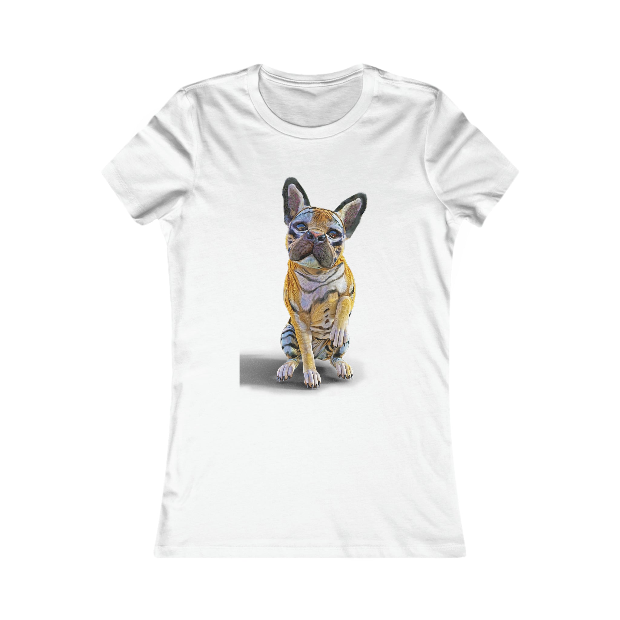 Tiger Frenchie (French Bulldog) PAWSHAKE ~ Women's Tee, slim fit - black or white