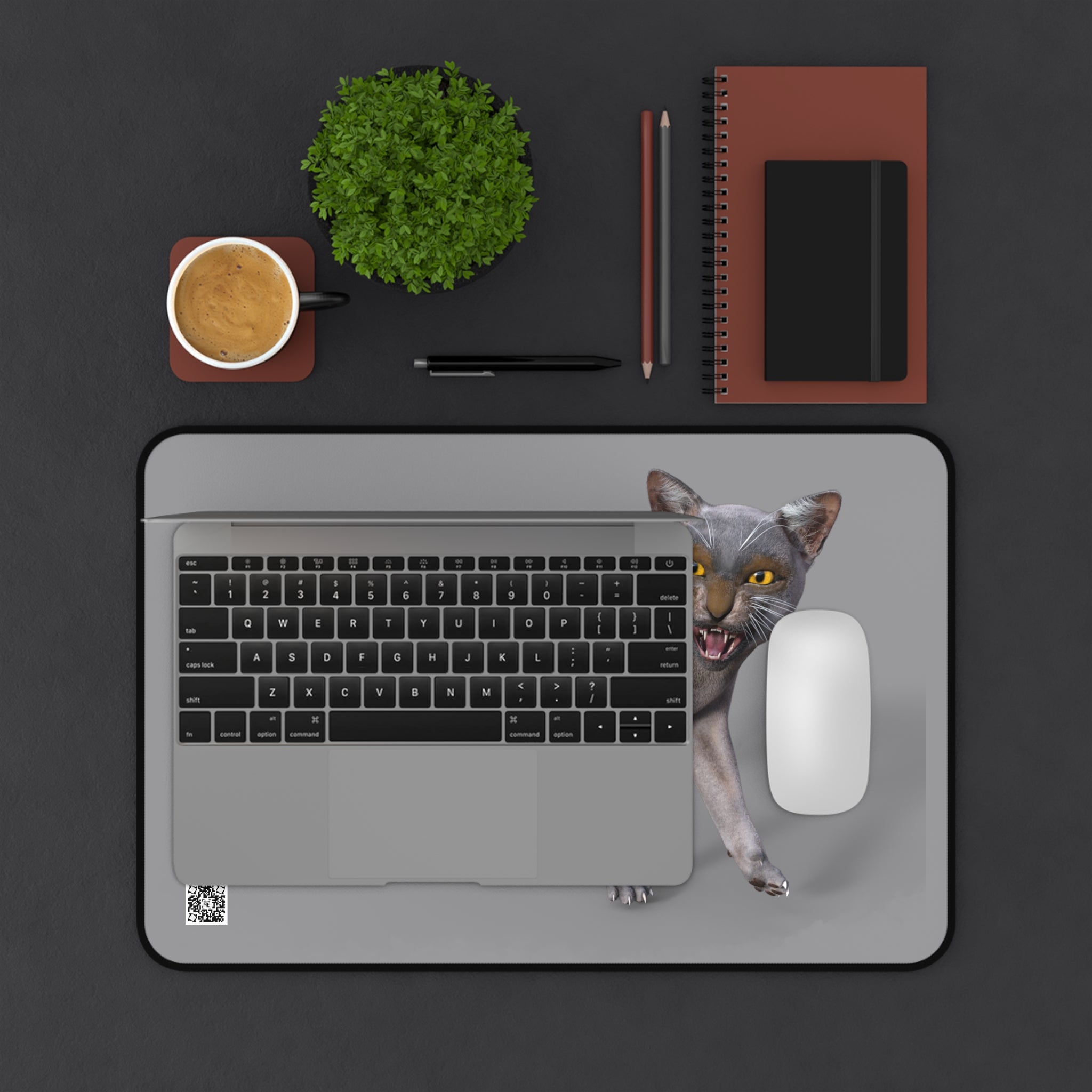 Werewolf Cat FIERCE Desk Mat