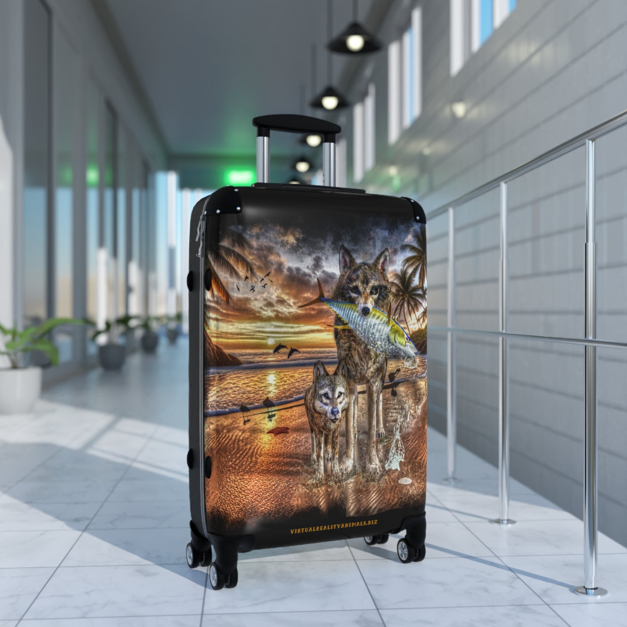 Anihowls™ Wolves on the Beach Suitcase in 3 sizes