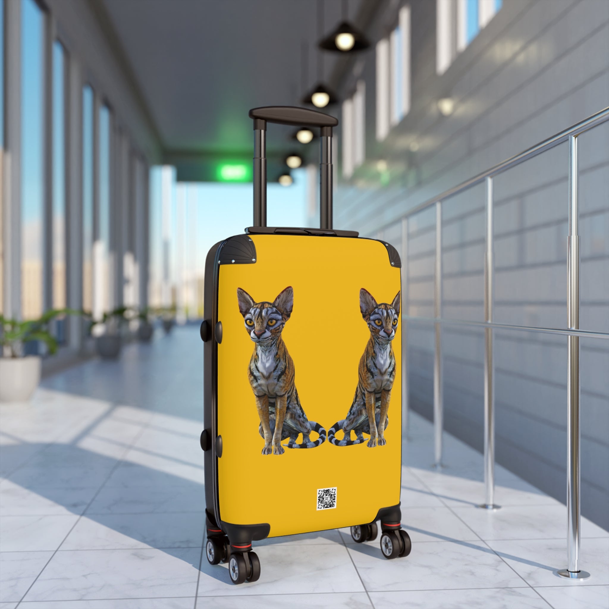 Tiger Sphynx Cats DOUBLE DUTY Gold Suitcase in 3 sizes