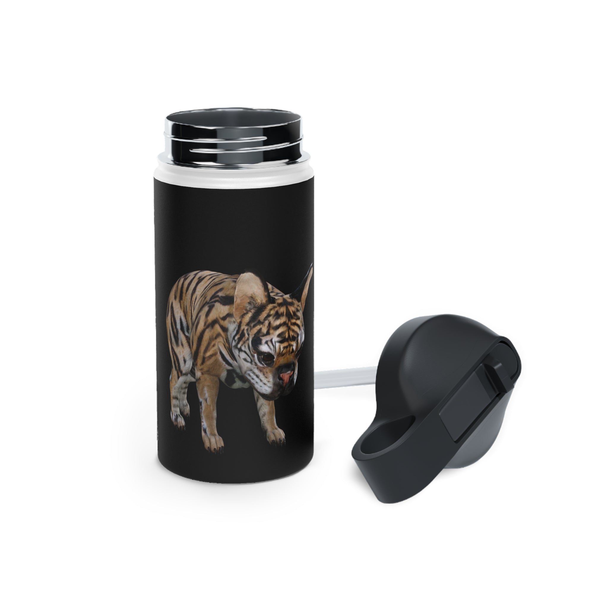 Tiger Frenchie (French Bulldog) ~ NAUGHTY Stainless Steel Water Bottle