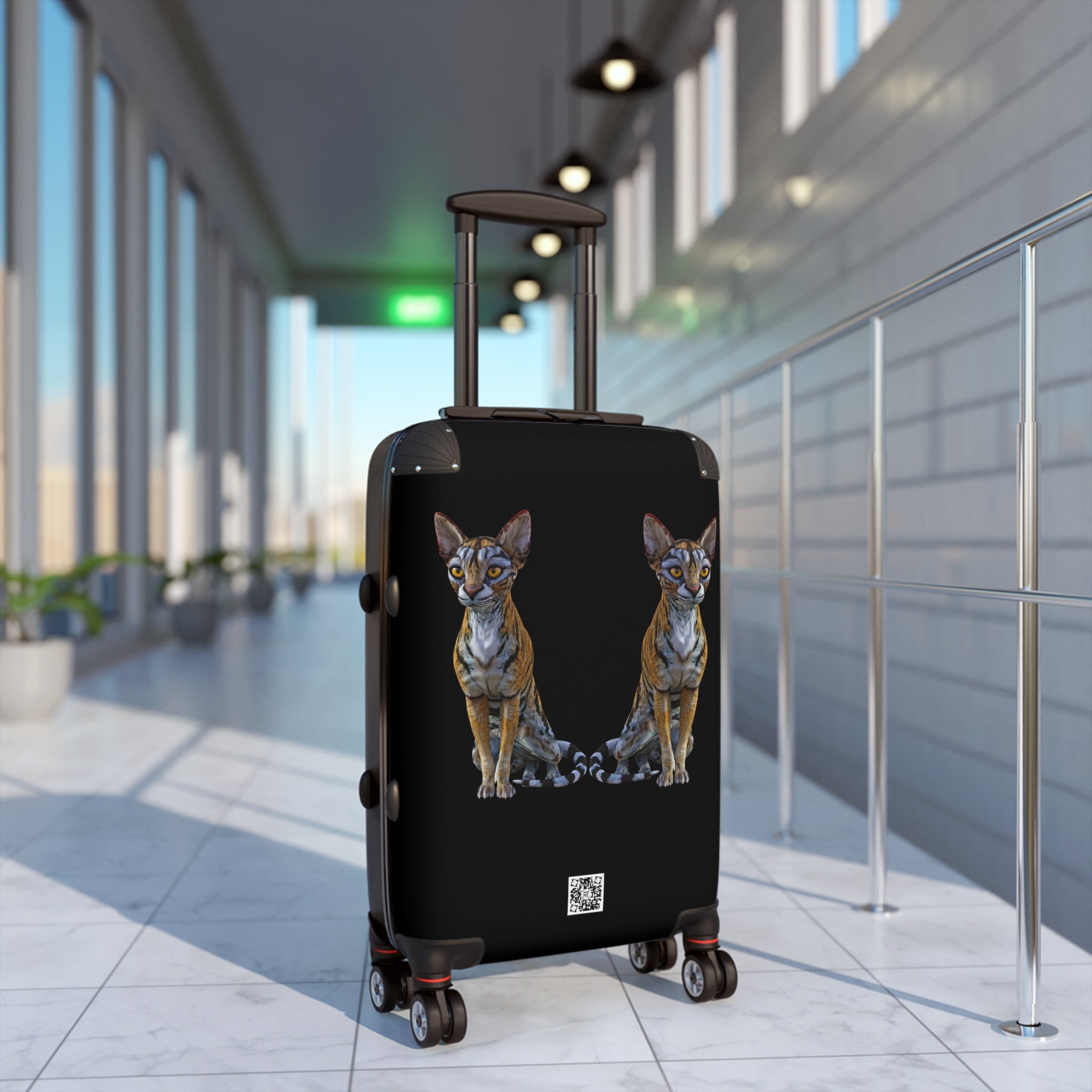 Tiger Sphynx Cats DOUBLE DUTY Black Suitcase in 3 sizes