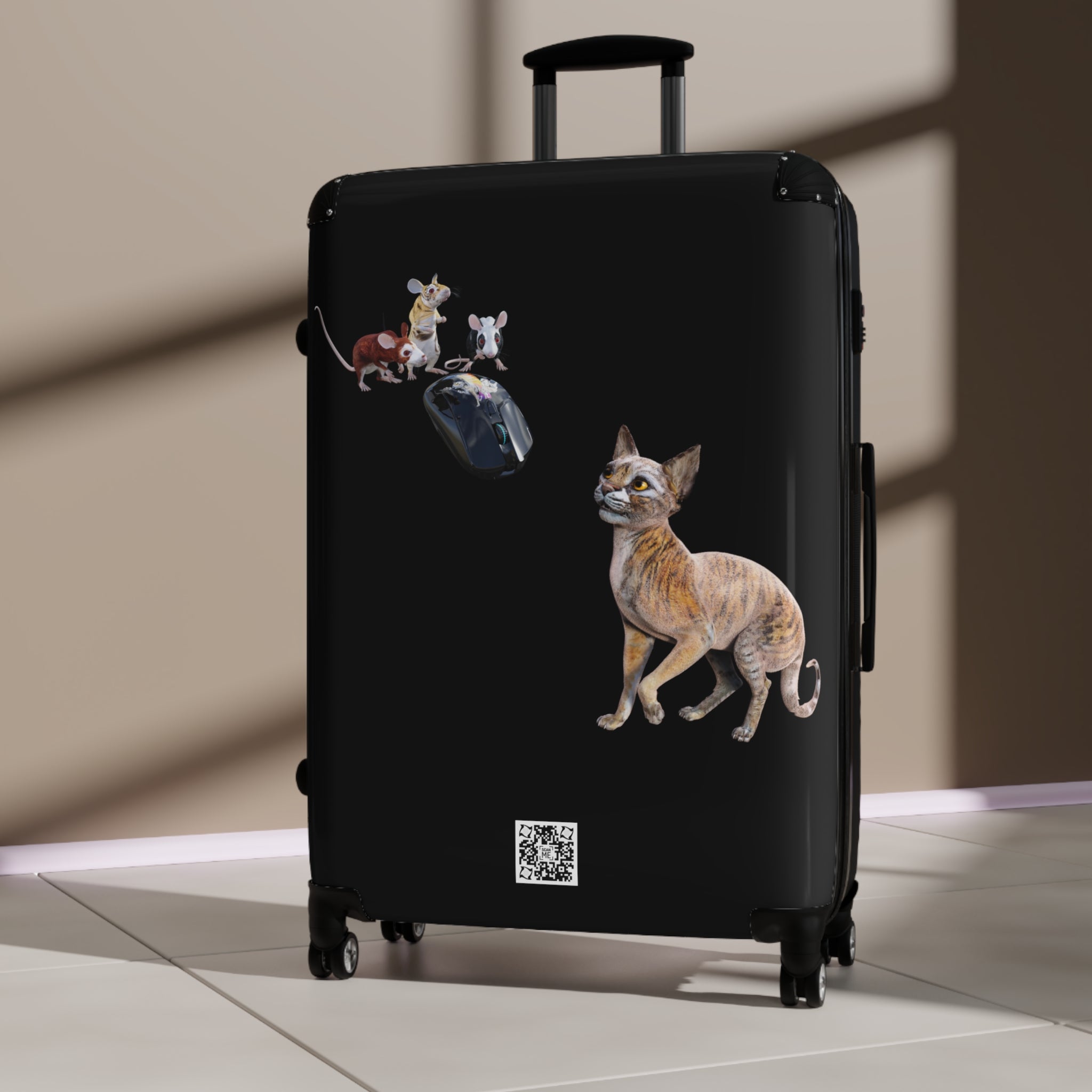 Tiger Sphynx Cat 3 MICE~ Suitcase in 3 sizes
