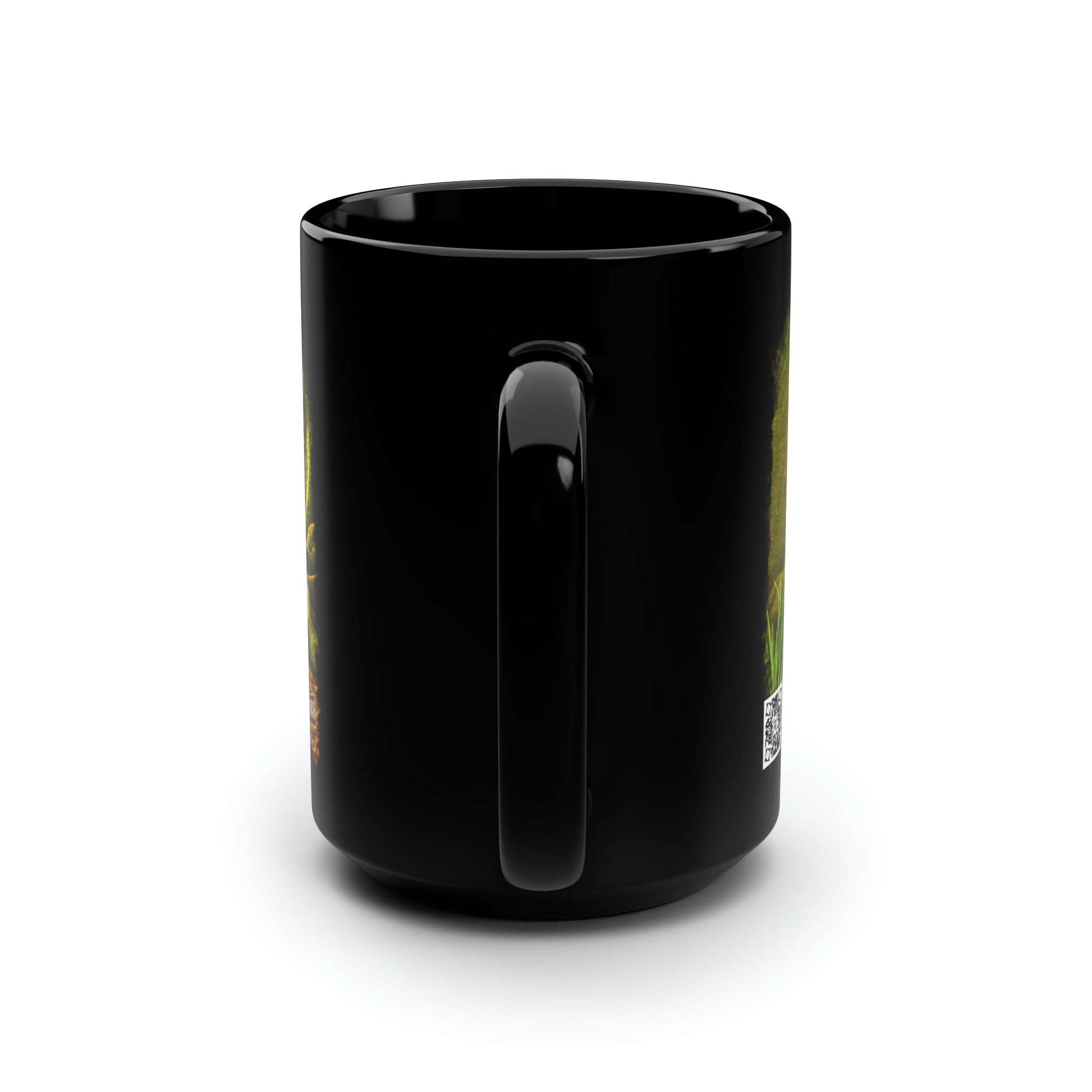 Anihowls™ ~ WOLF PUPS EXPLORING, Black Mug, 15oz