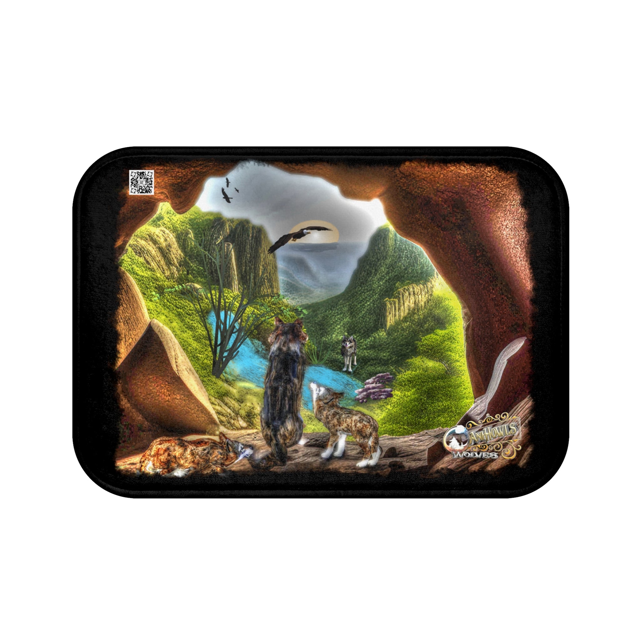 Anihowls™ Wolves ~ CAVE OVERLOOK 01 Bath Mat