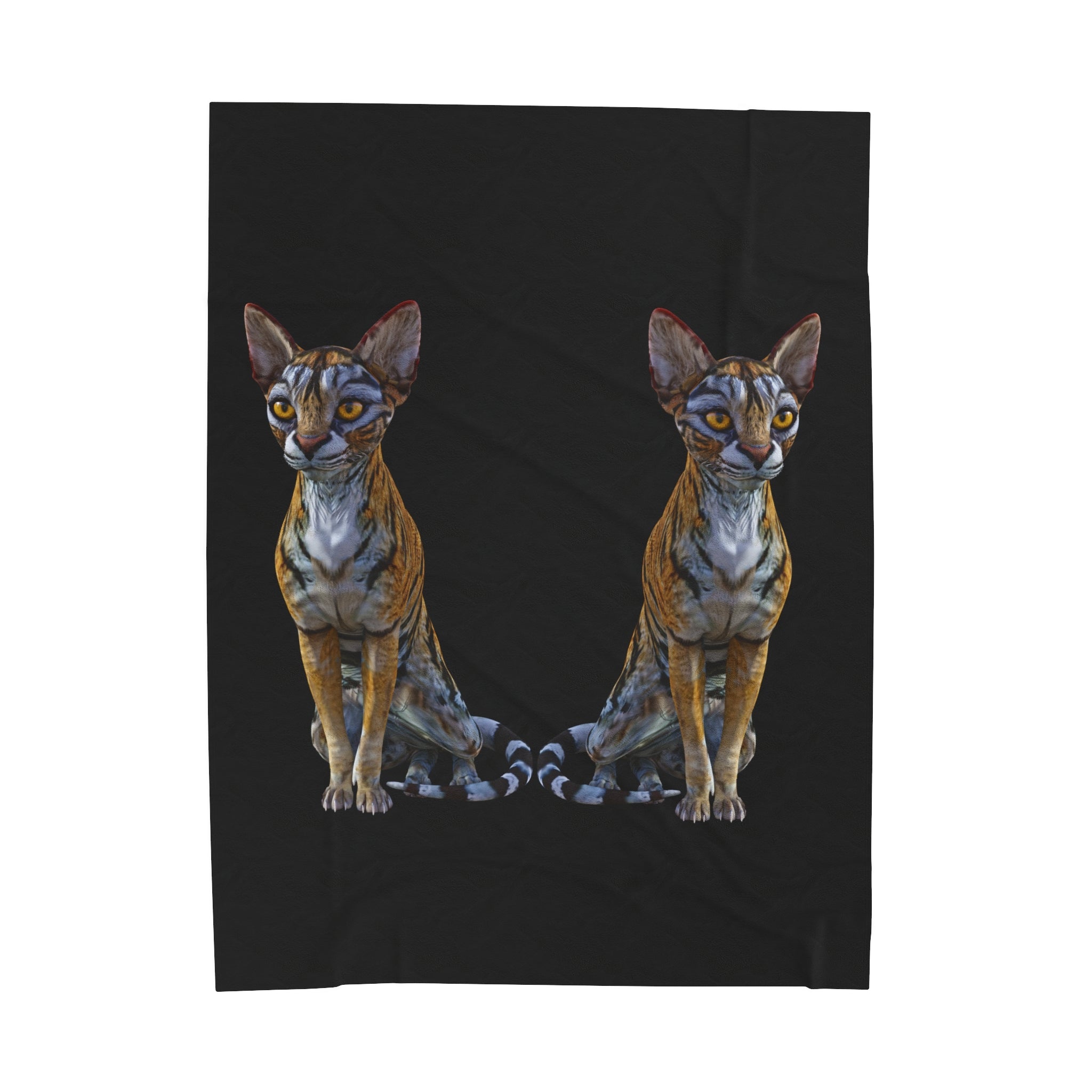 Tiger Sphynx Cats DOUBLE DUTY Velveteen Plush Blanket