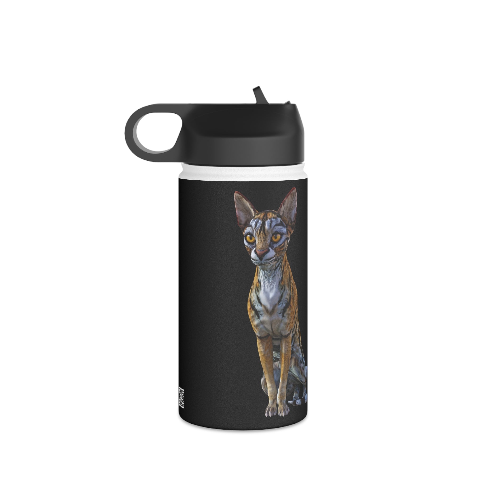 Tiger Sphynx Cat ~ DOUBLE DUTY Stainless Steel Water Bottle, Standard Lid