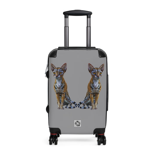 Tiger Sphynx Cats DOUBLE DUTY ~ GREY Suitcase, 3 sizes