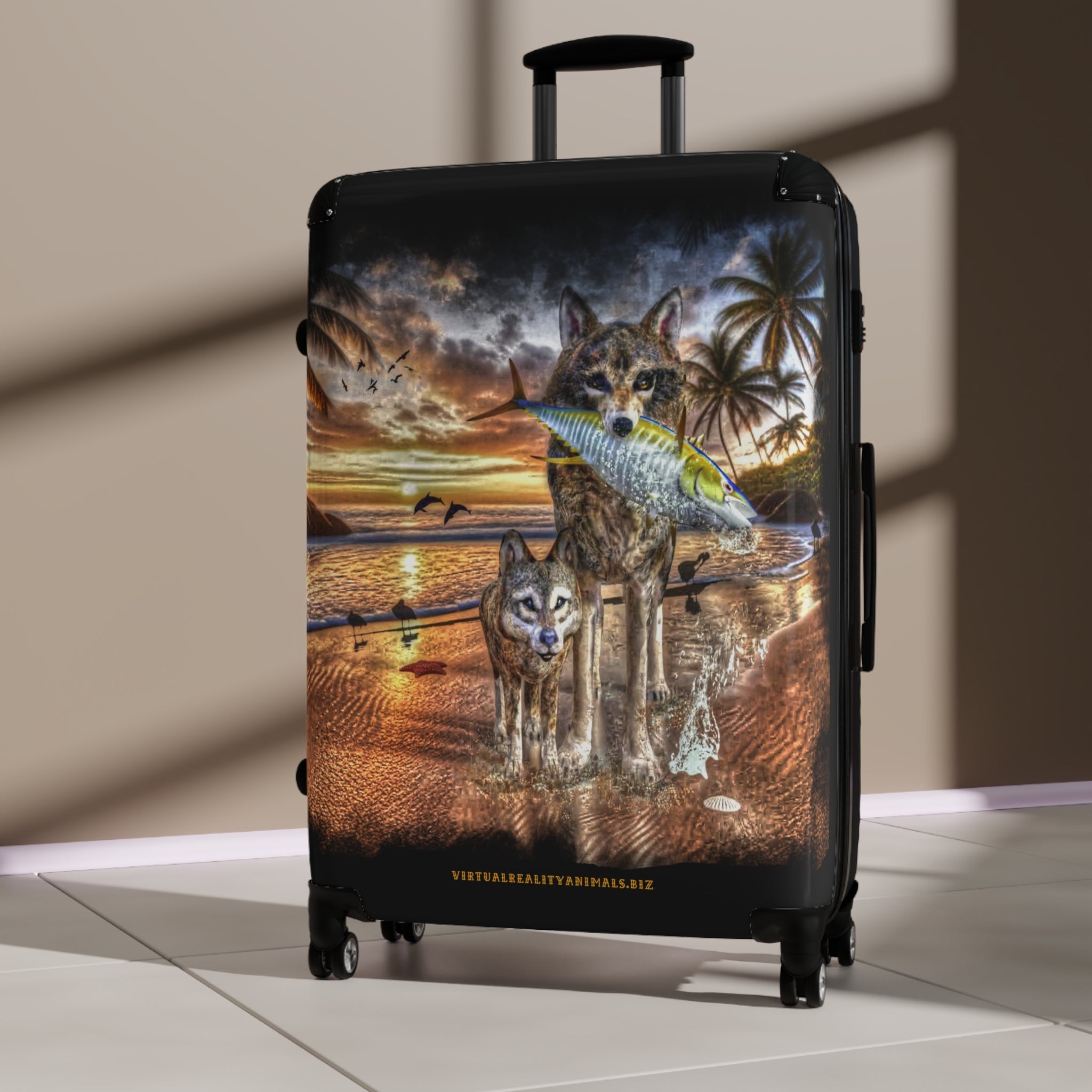 Anihowls™ Wolves on the Beach Suitcase in 3 sizes