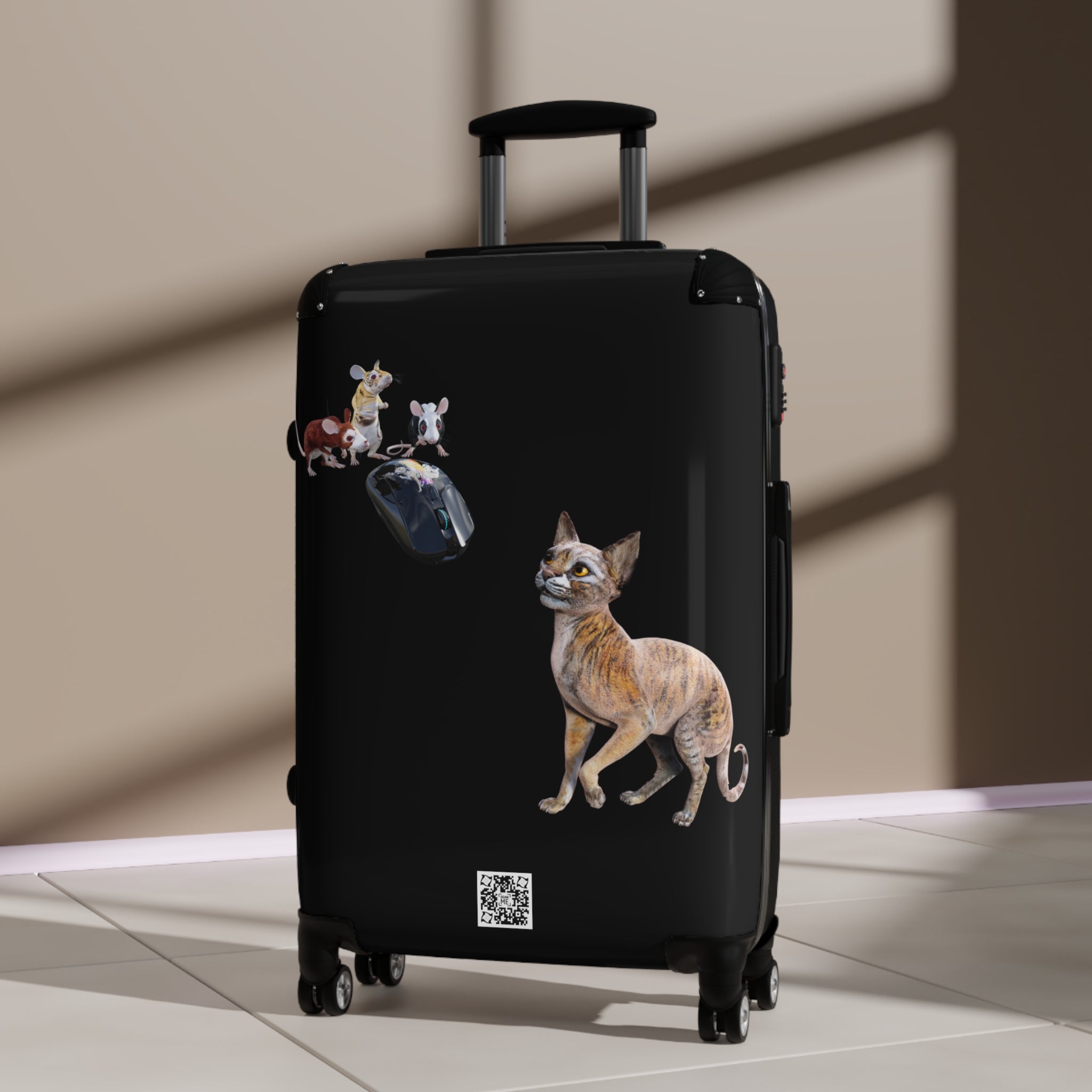 Tiger Sphynx Cat 3 MICE~ Suitcase in 3 sizes