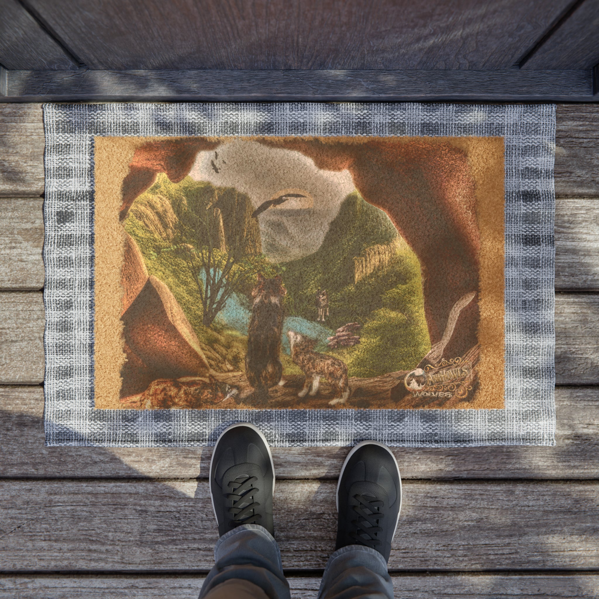 Anihowls™ Wolves ~ Cave Overlook Doormat