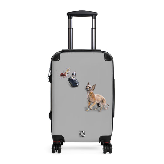 Tiger Sphynx Cat 3 MICE ~ LIGHT GREY Suitcase in 3 sizes