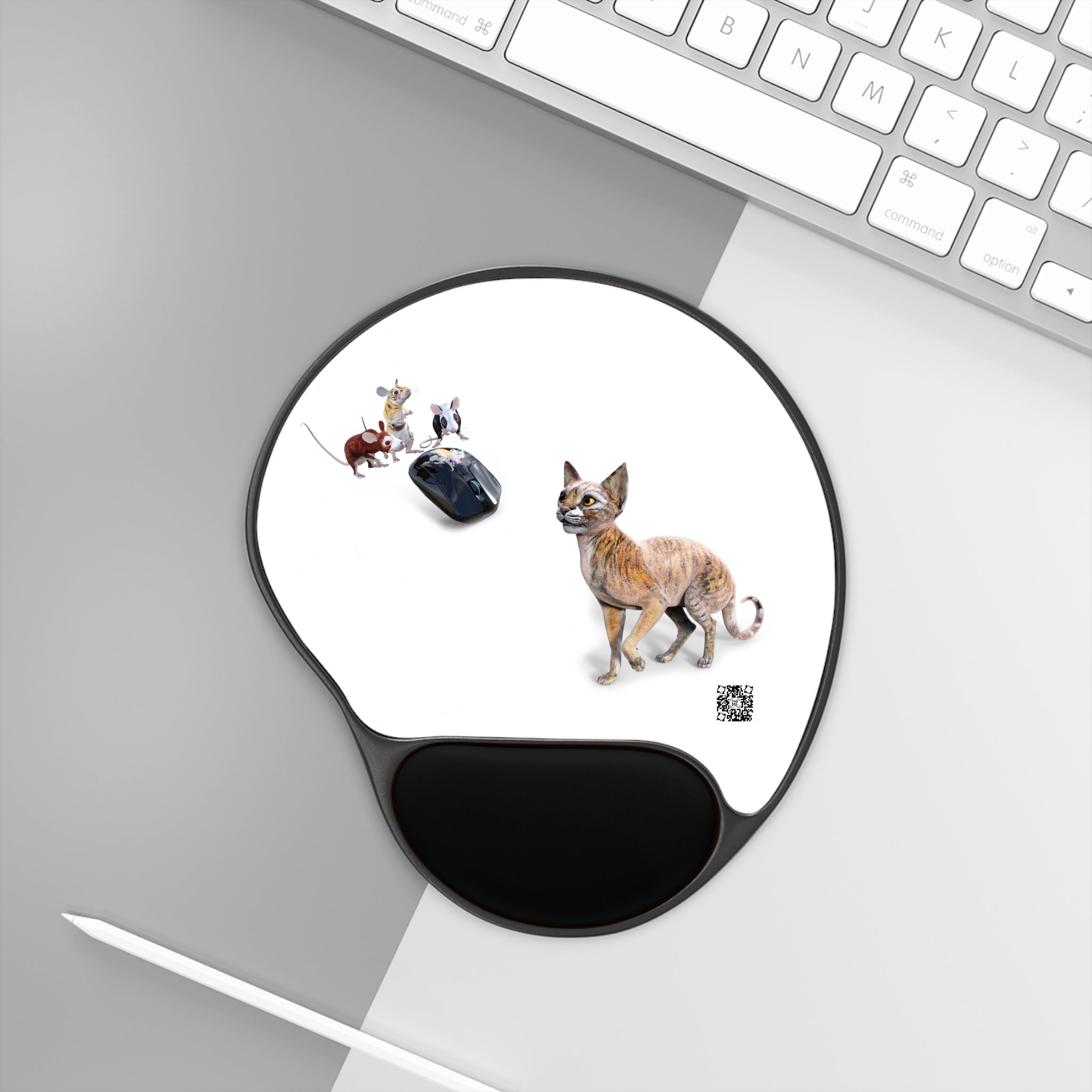 Tiger Sphynx Cat 3 MICE ~ Mouse Pad With Wrist Rest