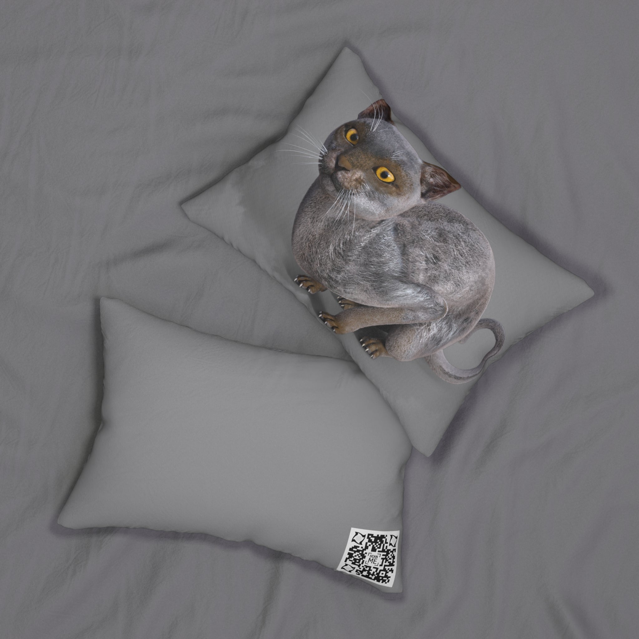 Werewolf Cat LOOKING AT YOU Lumbar Pillow