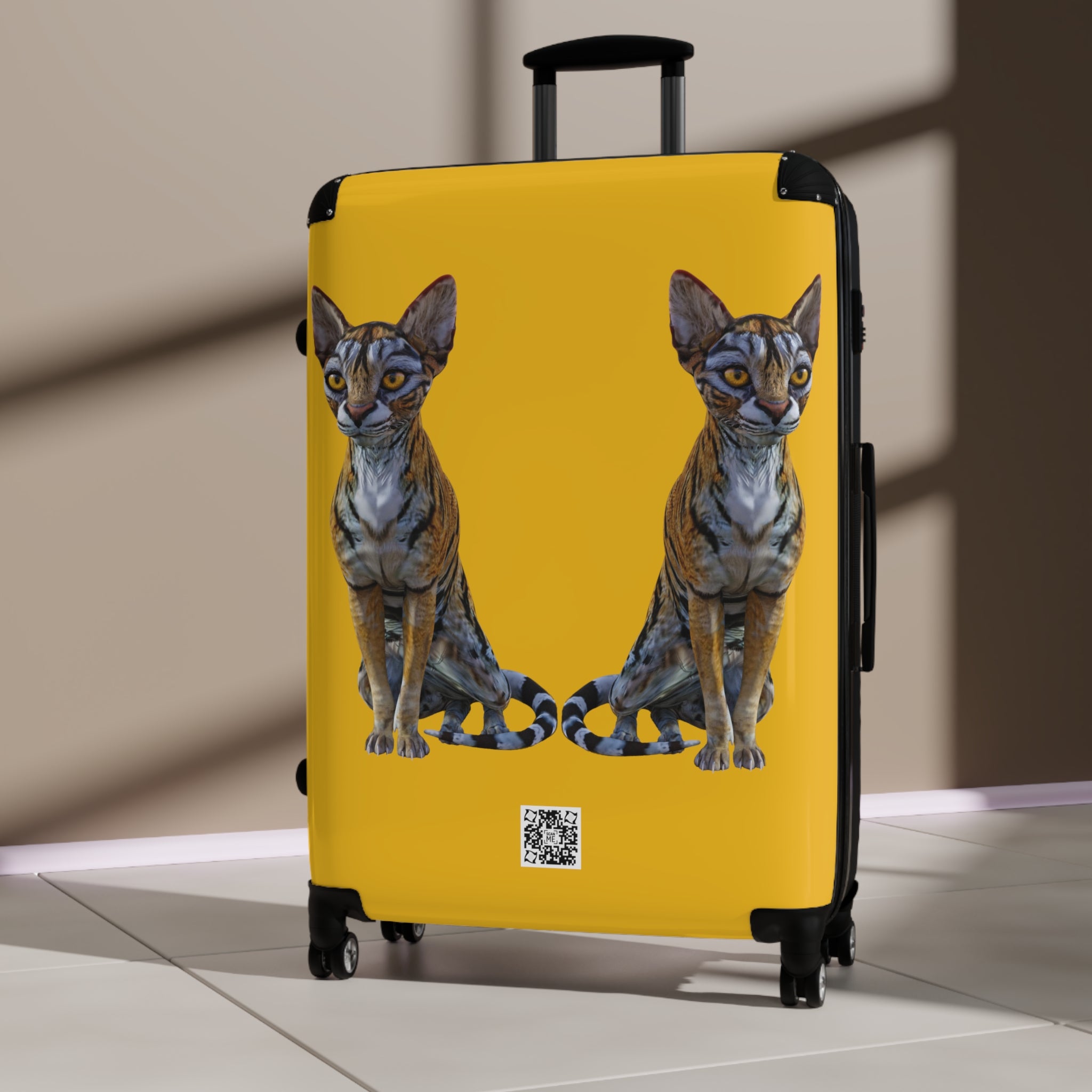 Tiger Sphynx Cats DOUBLE DUTY Gold Suitcase in 3 sizes