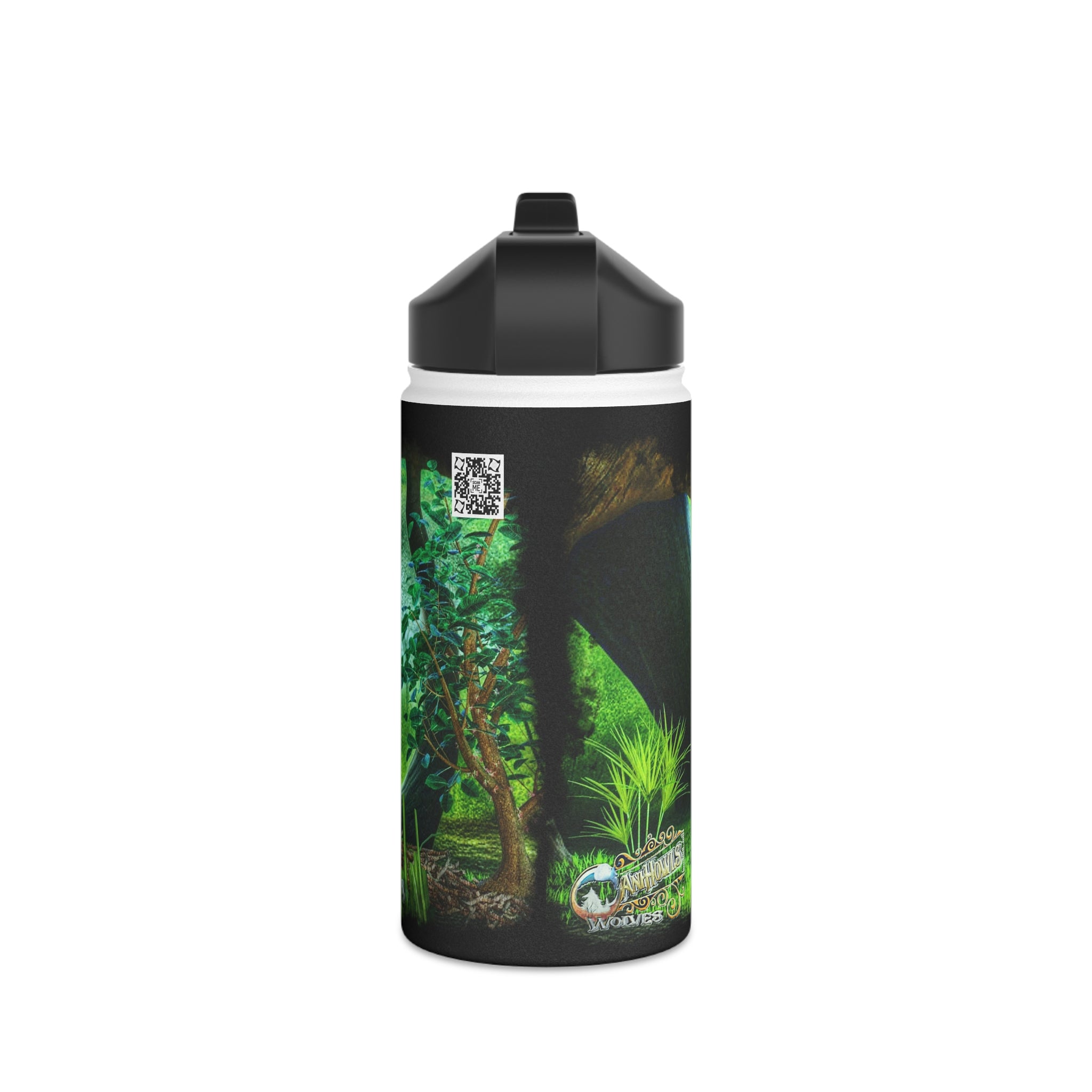 Anihowls™Wolves WOLF PUPS PORTRAIT ~ Stainless Steel Water Bottle, Standard Lid