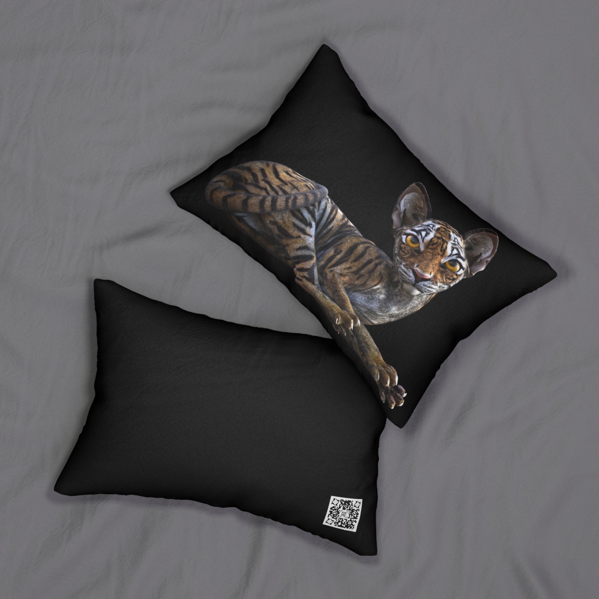 Tiger Sphynx Cat LOOKING AT YOU ~ Lumbar Pillow