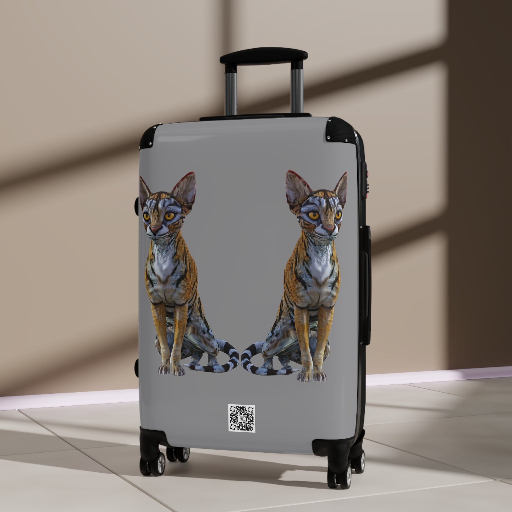 Tiger Sphynx Cats DOUBLE DUTY ~ GREY Suitcase, 3 sizes