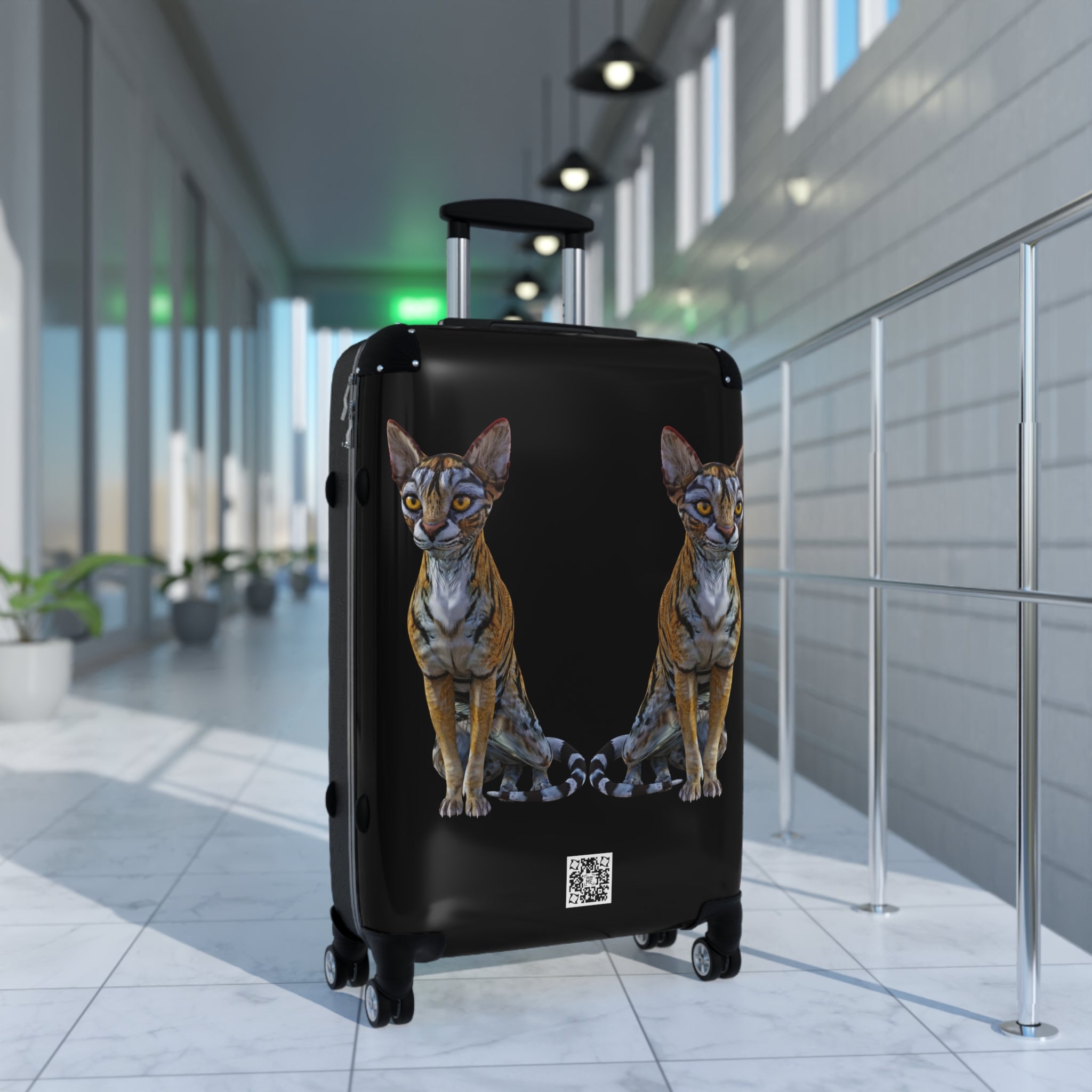 Tiger Sphynx Cats DOUBLE DUTY Black Suitcase in 3 sizes
