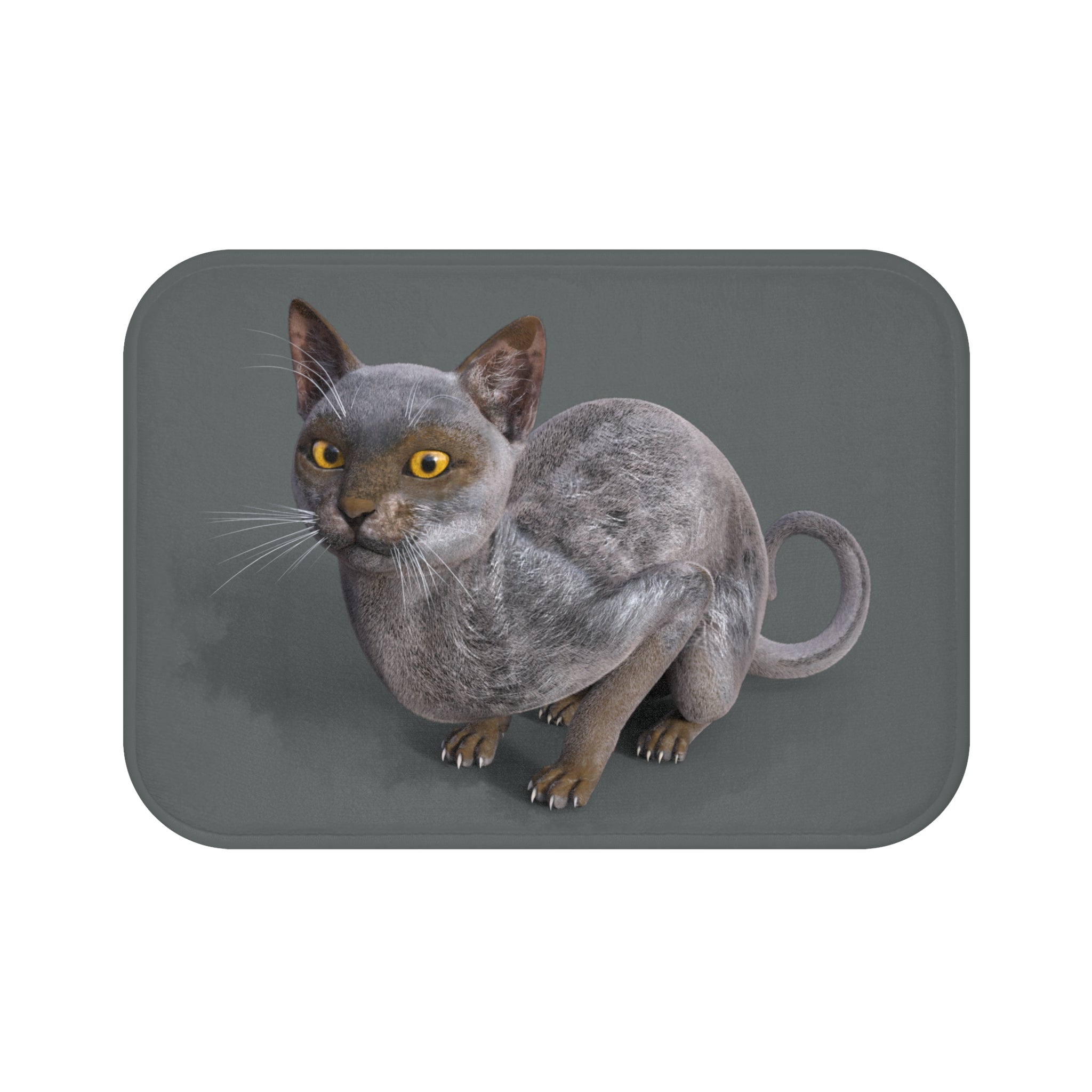 Werewolf Cat LOOKING AT YOU Bath Mat