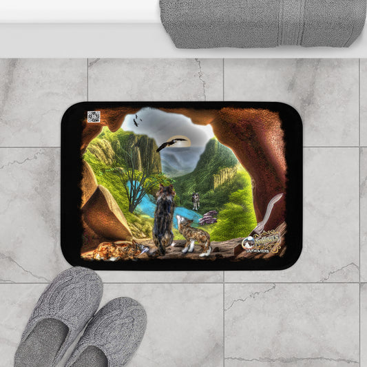 Anihowls™ Wolves ~ CAVE OVERLOOK 01 Bath Mat