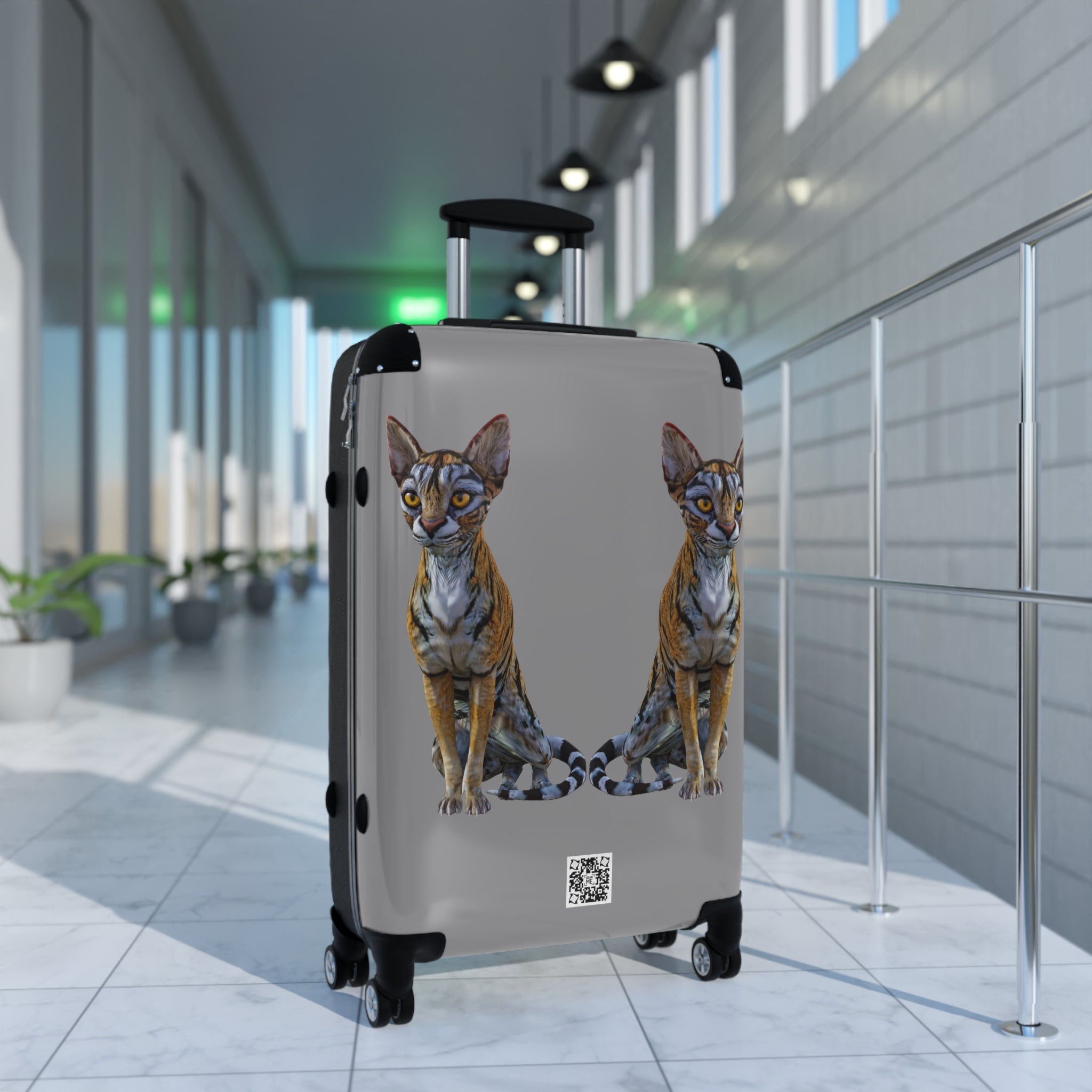 Tiger Sphynx Cats DOUBLE DUTY ~ GREY Suitcase, 3 sizes