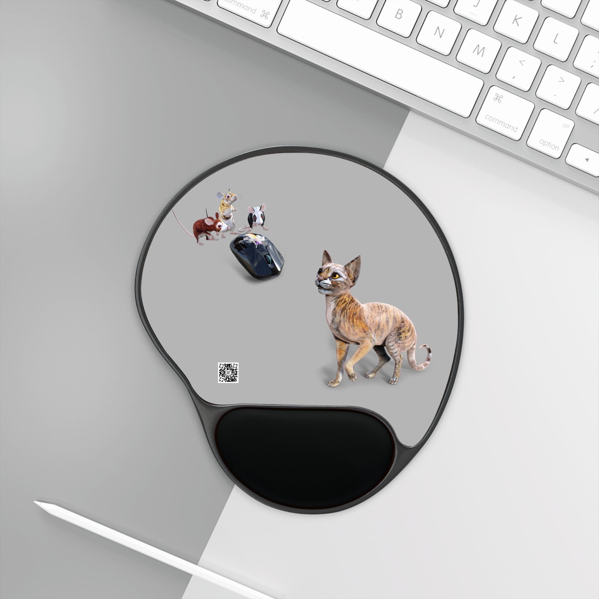 Tiger Sphynx Cat 3 MICE ~ Mouse Pad With Wrist Rest