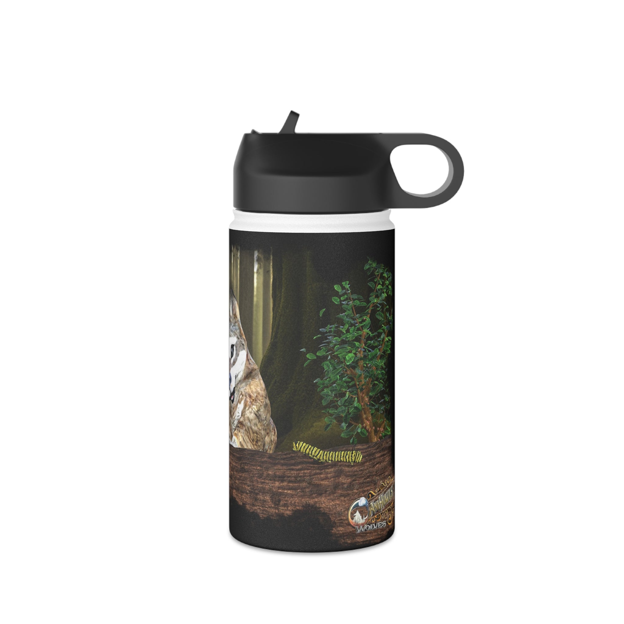 Anihowls™ ~ WOLF PUP TRIO Stainless Steel Water Bottle, Standard Lid