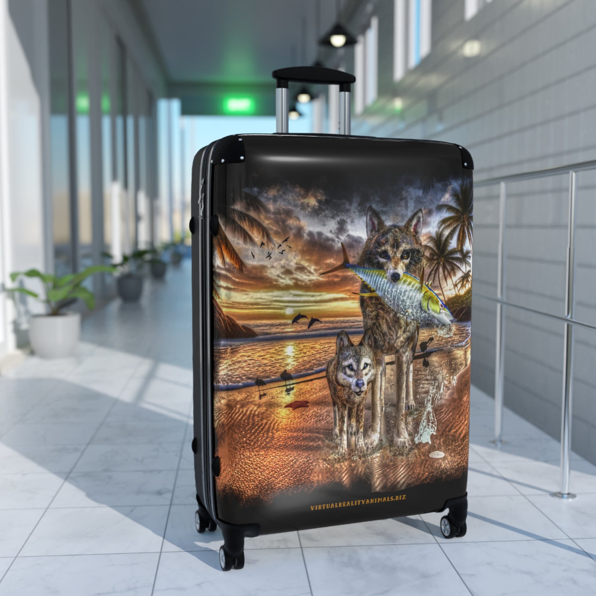 Anihowls™ Wolves on the Beach Suitcase in 3 sizes