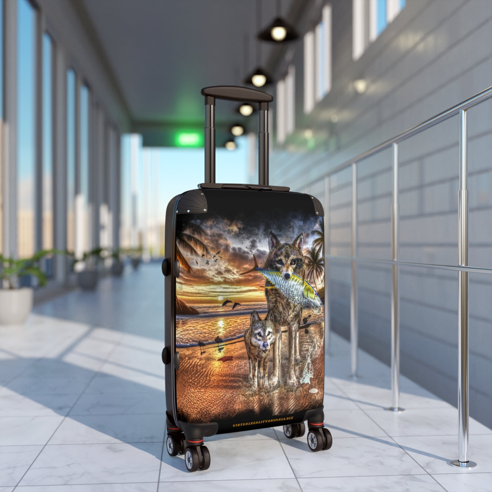 Anihowls™ Wolves on the Beach Suitcase in 3 sizes