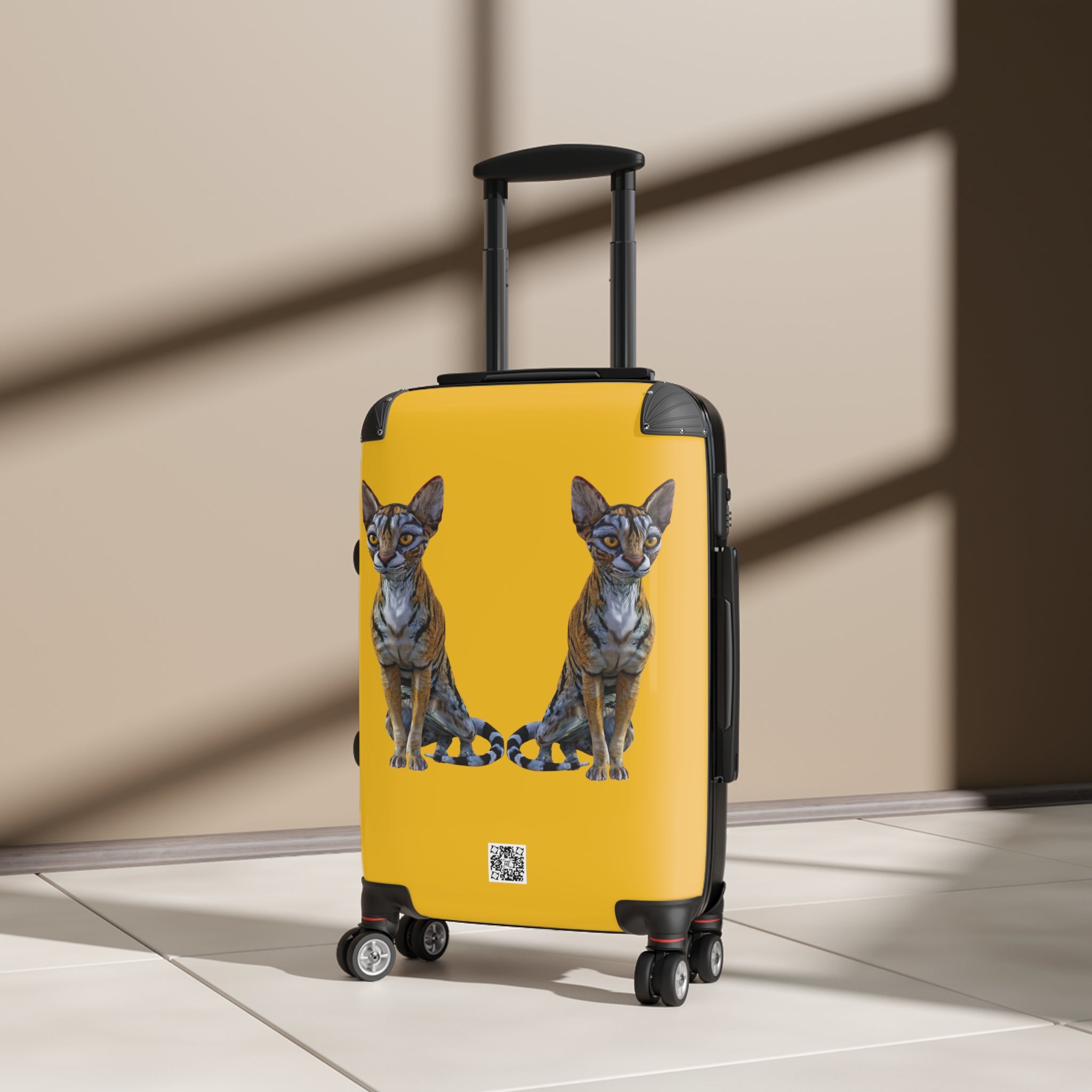 Tiger Sphynx Cats DOUBLE DUTY Gold Suitcase in 3 sizes